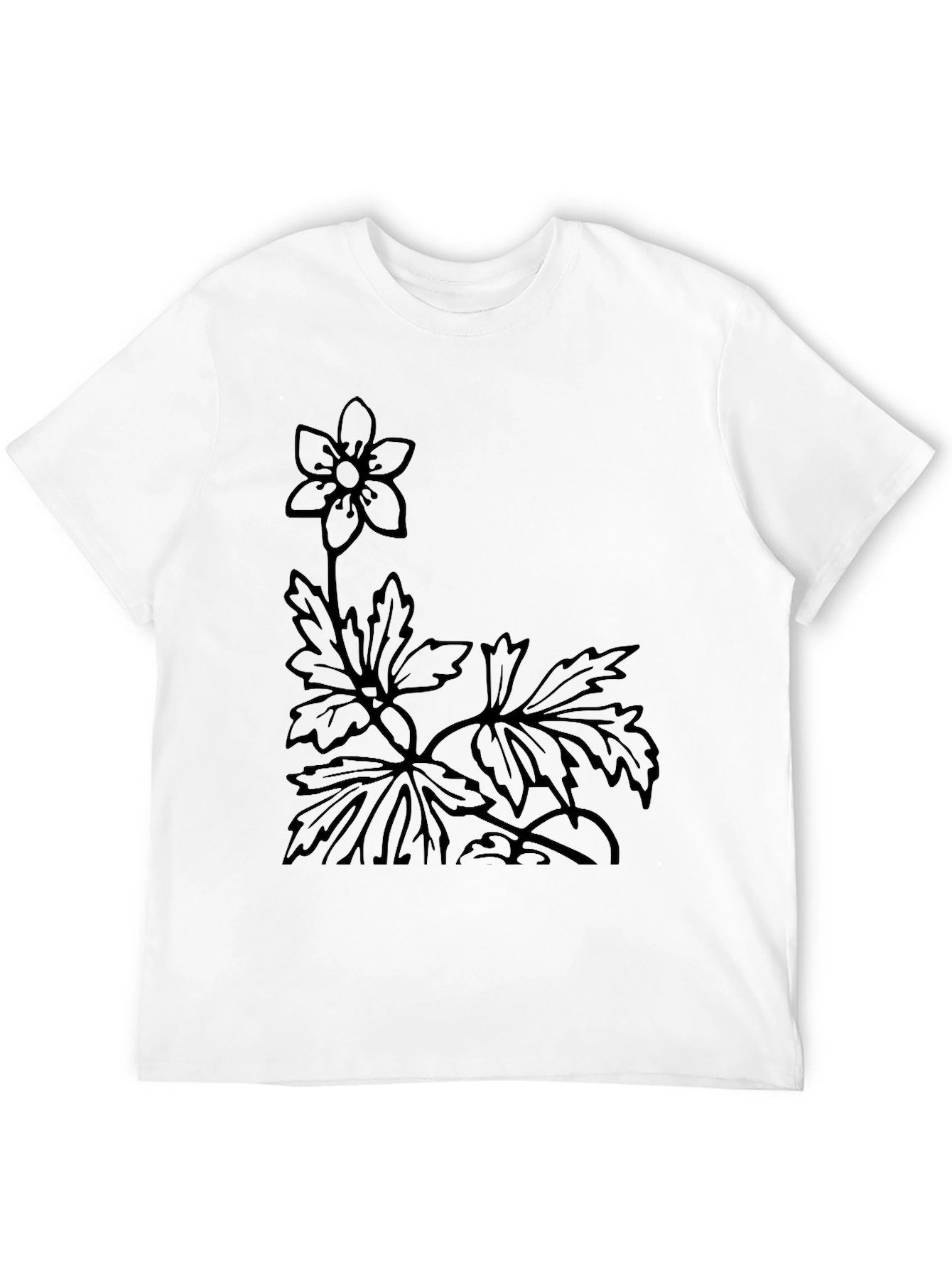 Black Floral Print Black T-Shirt view 12