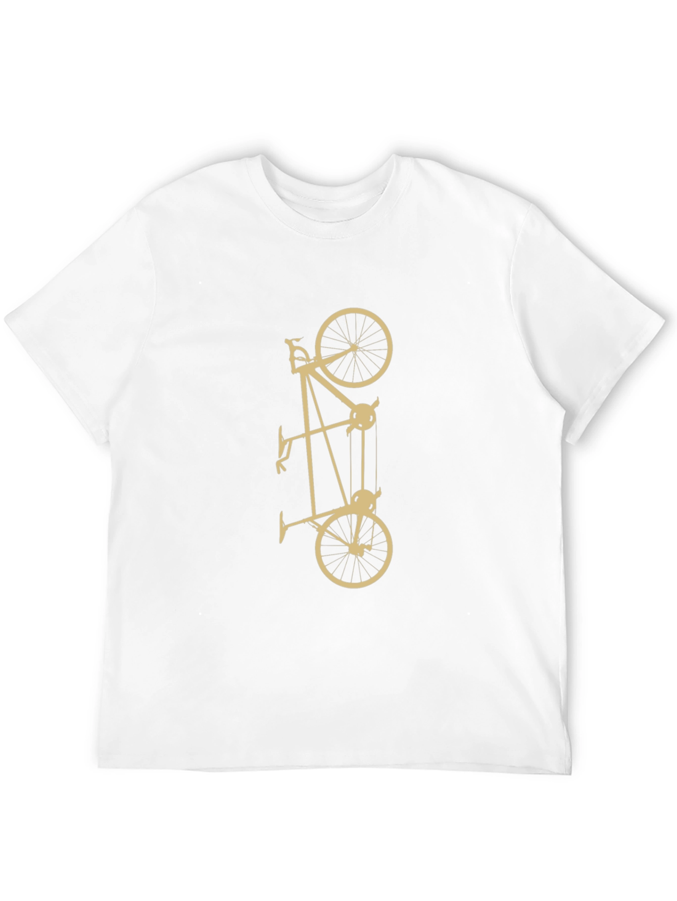 Black Unique Black T-Shirt with Bicycle Pulley Design view 12