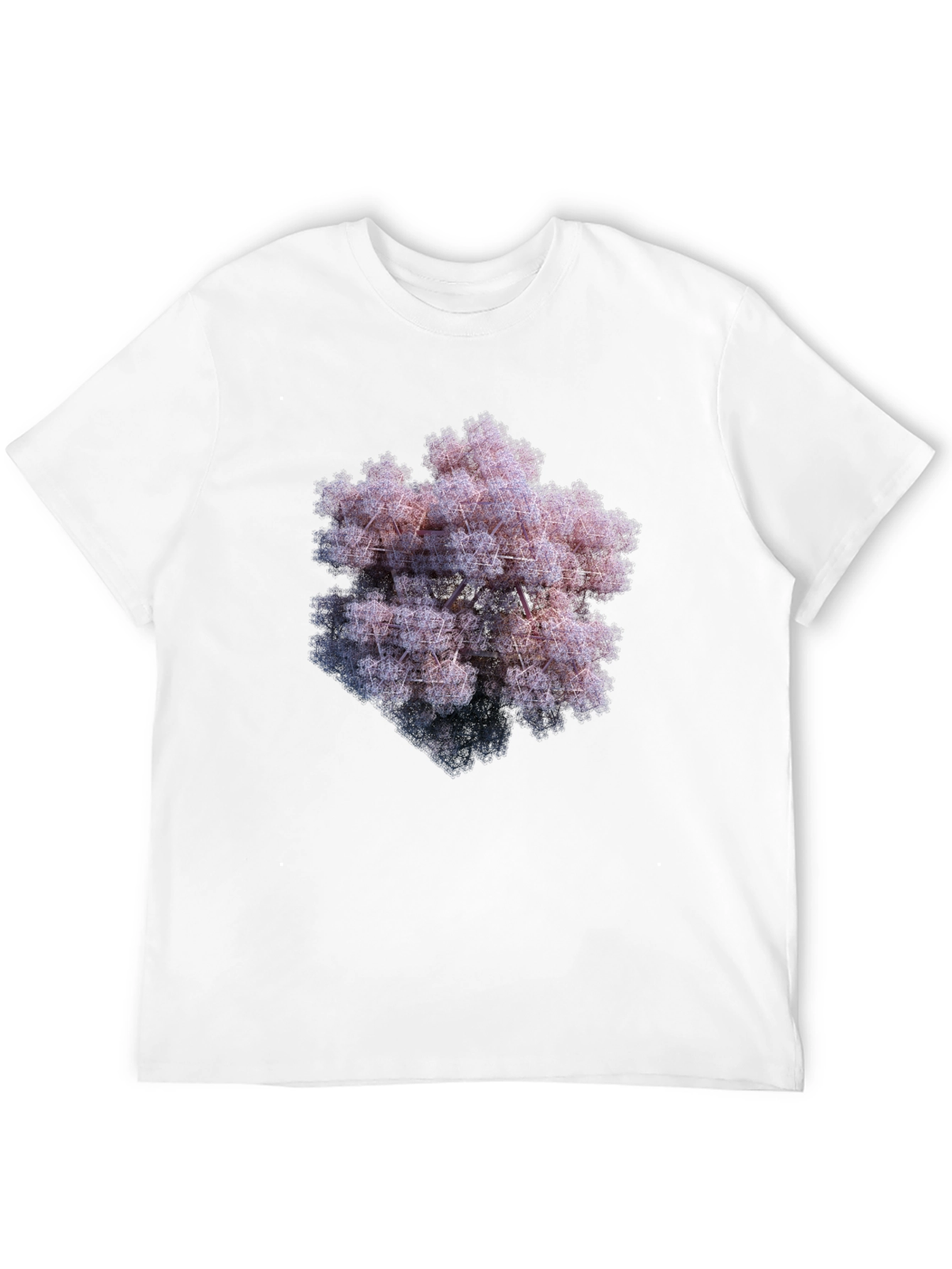 Black Geometric Fractal Art T-Shirt view 12