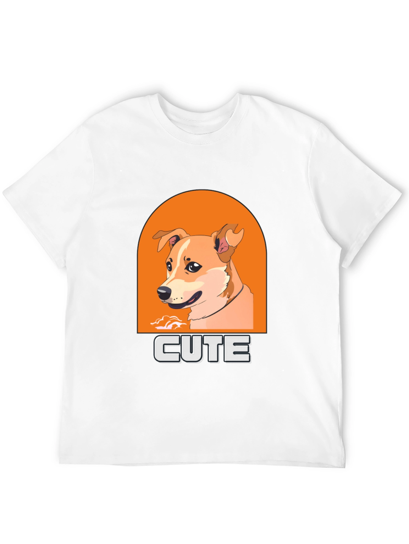 Black Cute Dog Graphic T-Shirt - Men's Black Tee view 12