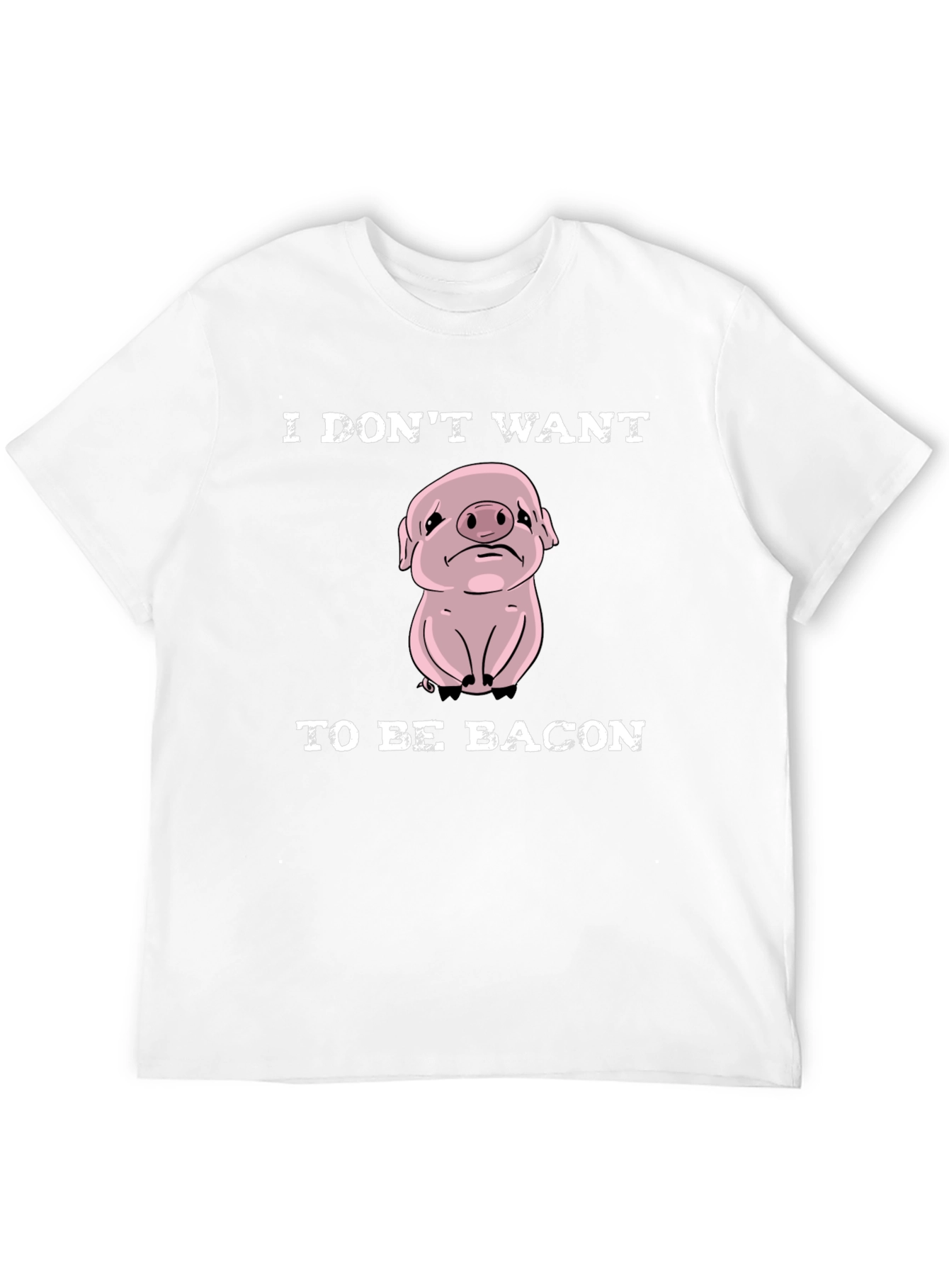 Black Sad Pig T-Shirt - I Don't Want to Be Bacon Tee view 12
