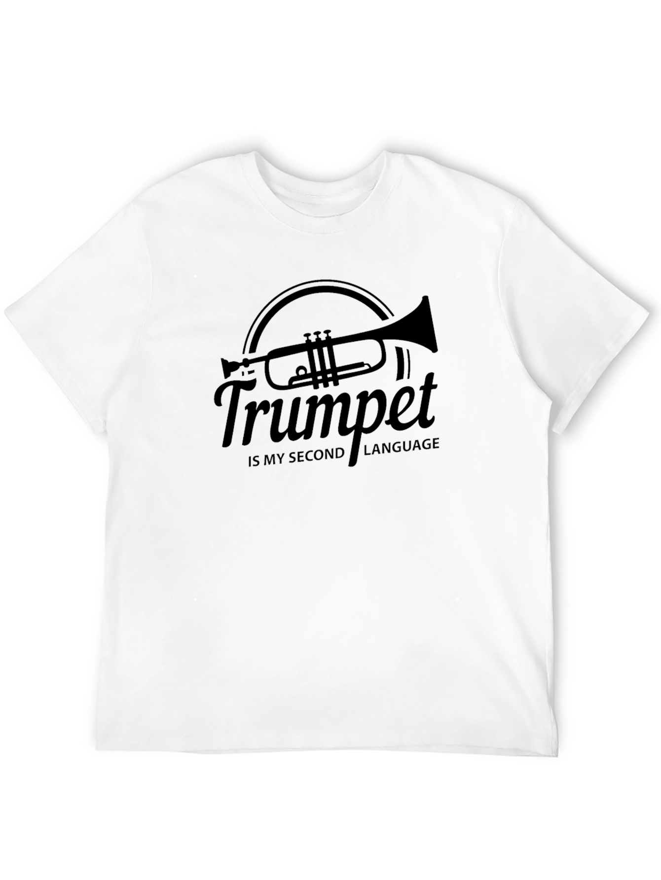 Black Trumpet is My Second Language Black Graphic Tee view 12