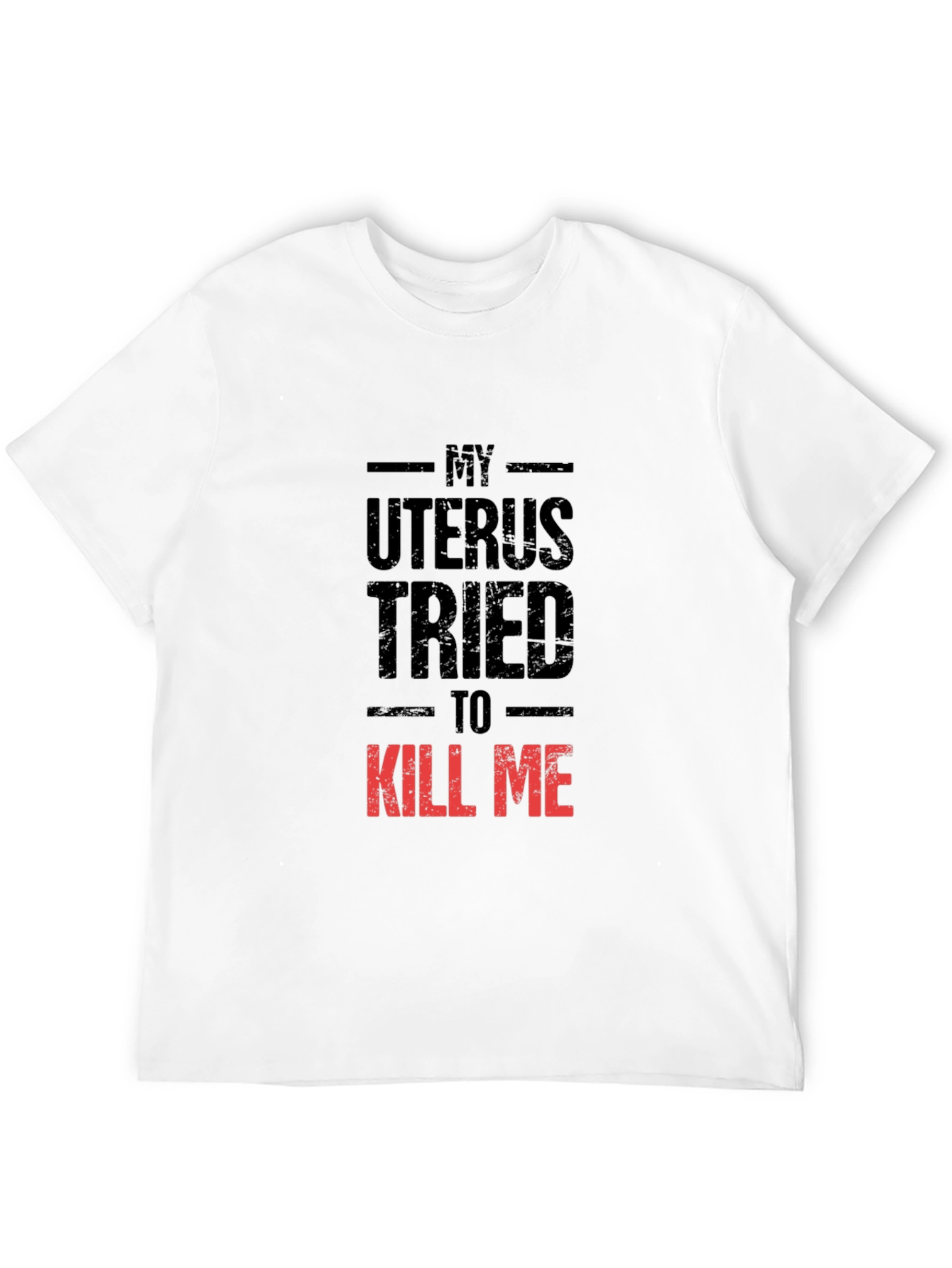 Black Uterus Tried To Kill Me Graphic Tee - Black Cotton T-Shirt view 12
