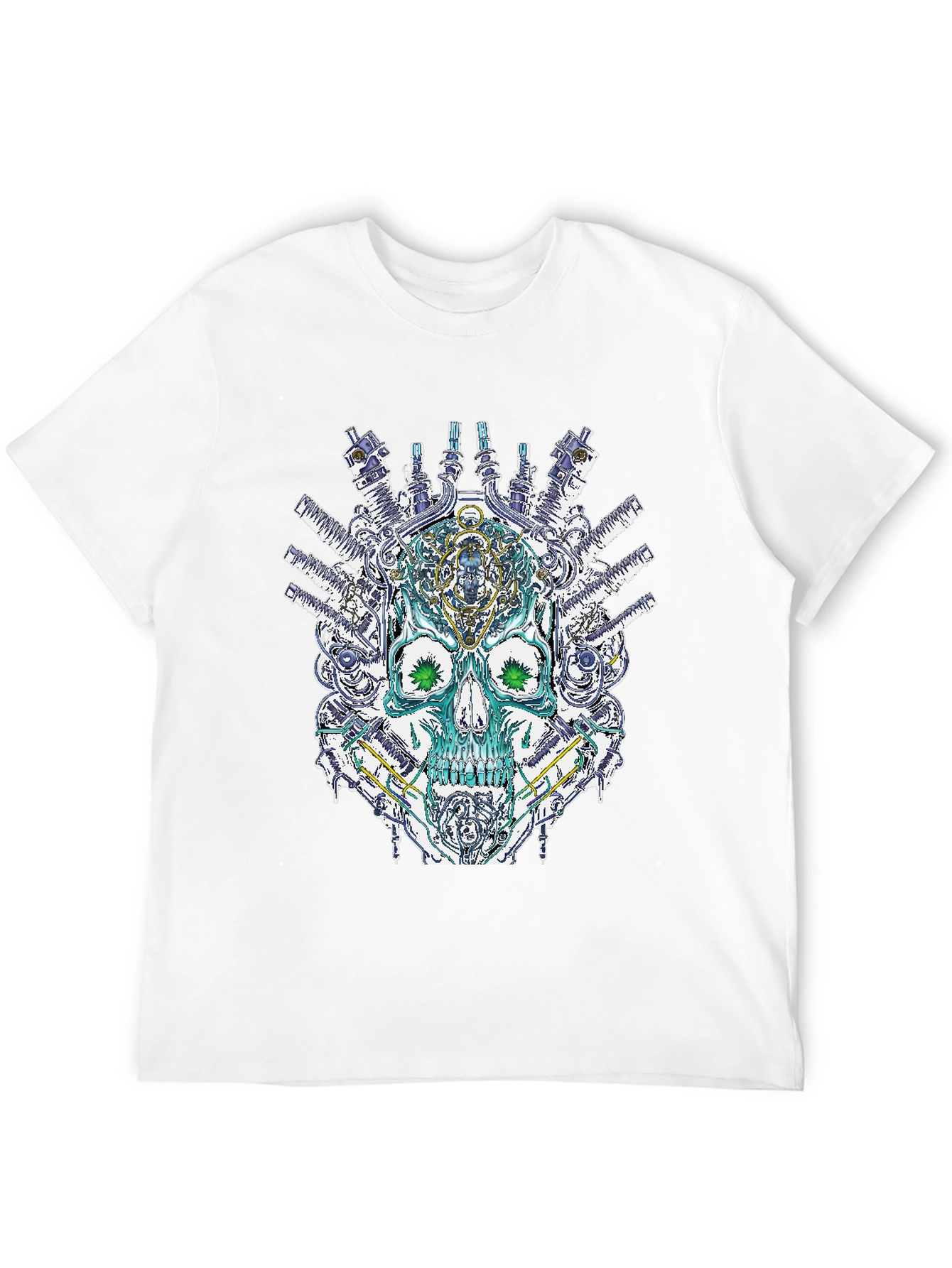 Black Steampunk Skull Graphic T-Shirt - Unique Design view 12