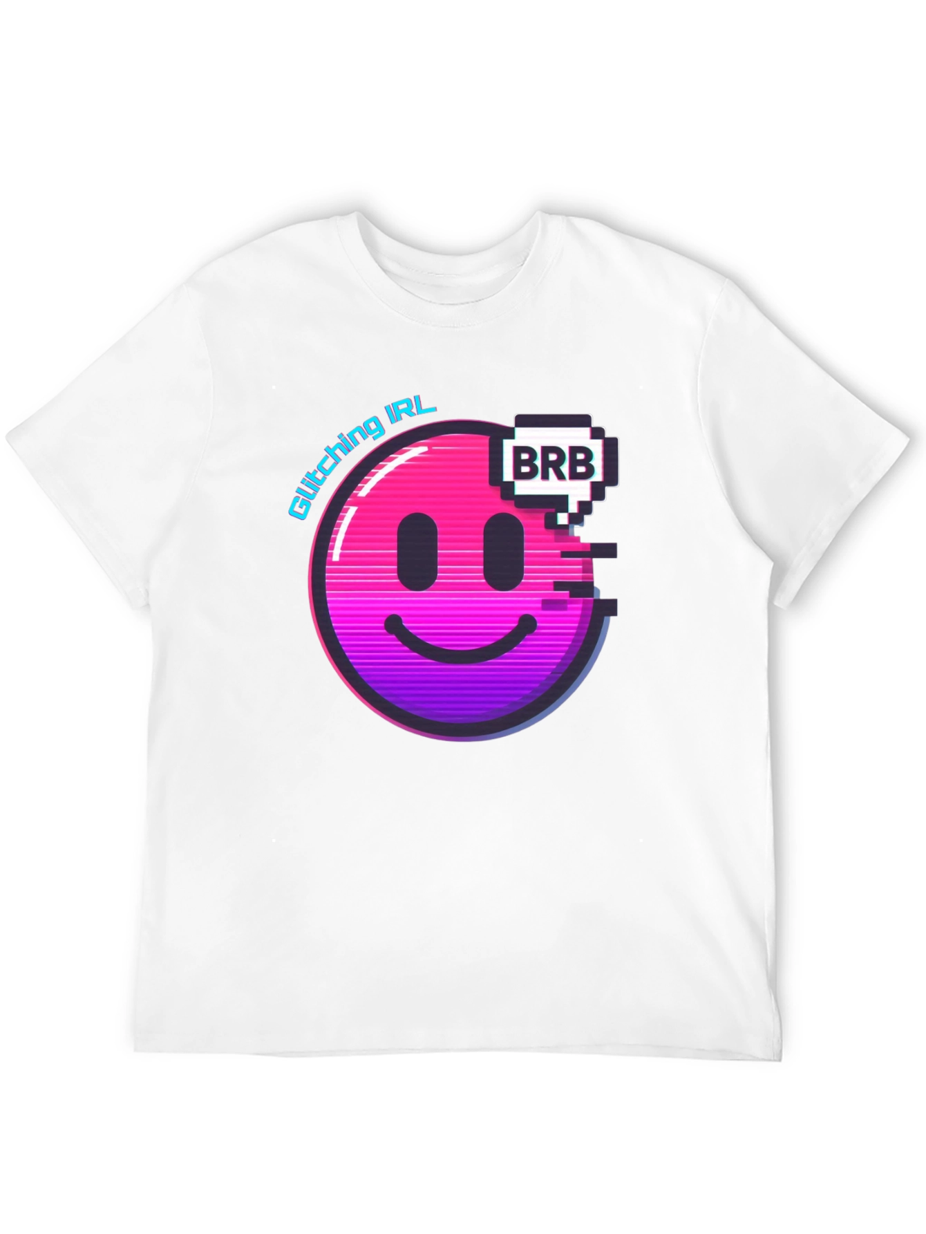 Black Glitching IRL BRB Graphic Tee - Black view 12