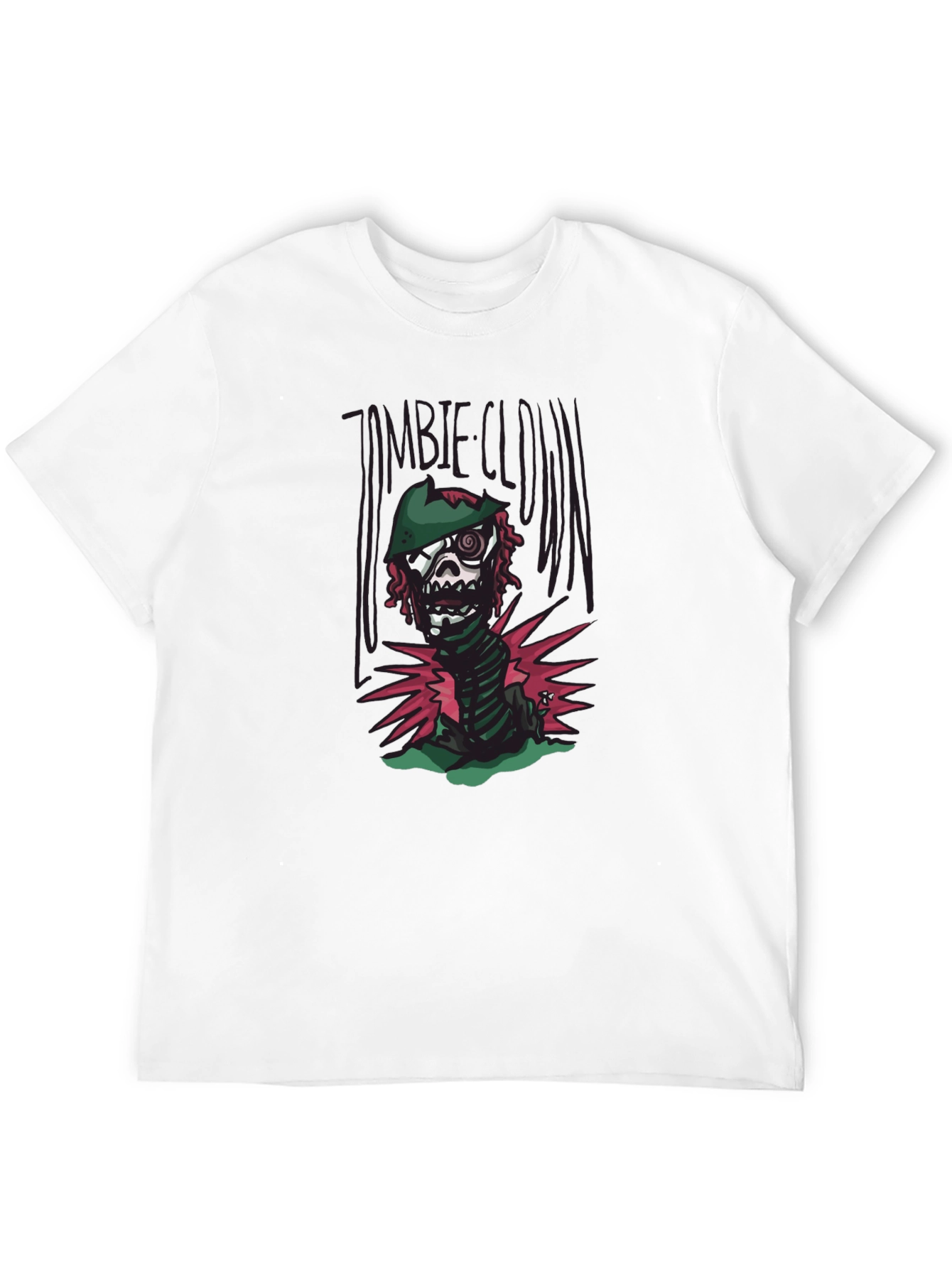 Black Zombie Clown Graphic Tee - Black Cotton T-Shirt view 12