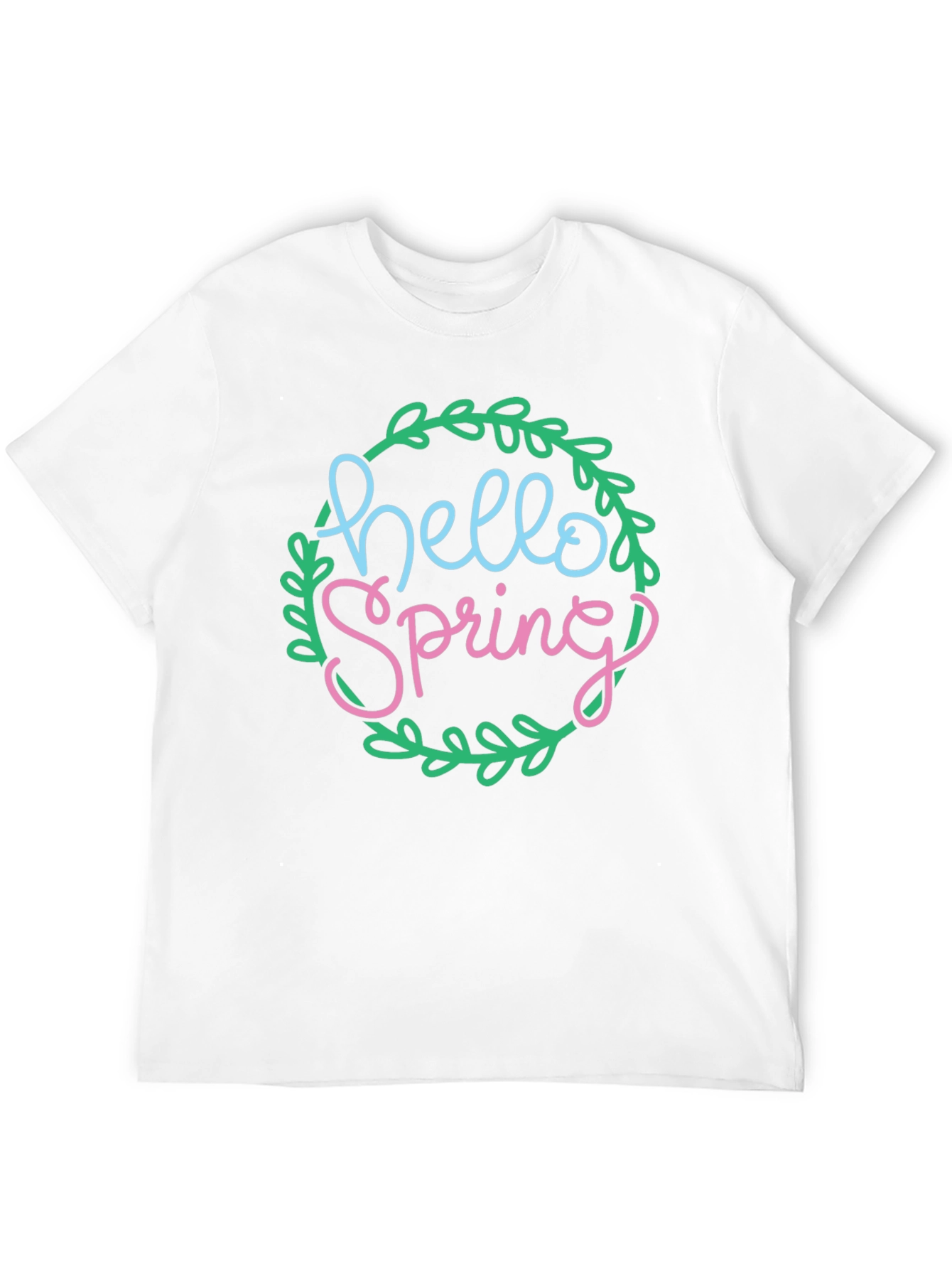 Black Hello Spring T-Shirt - Black Crew Neck Tee view 12