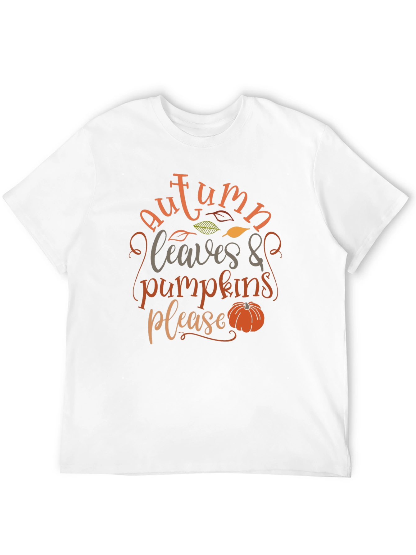 Black Autumn Leaves & Pumpkins Please - Graphic T-Shirt view 12