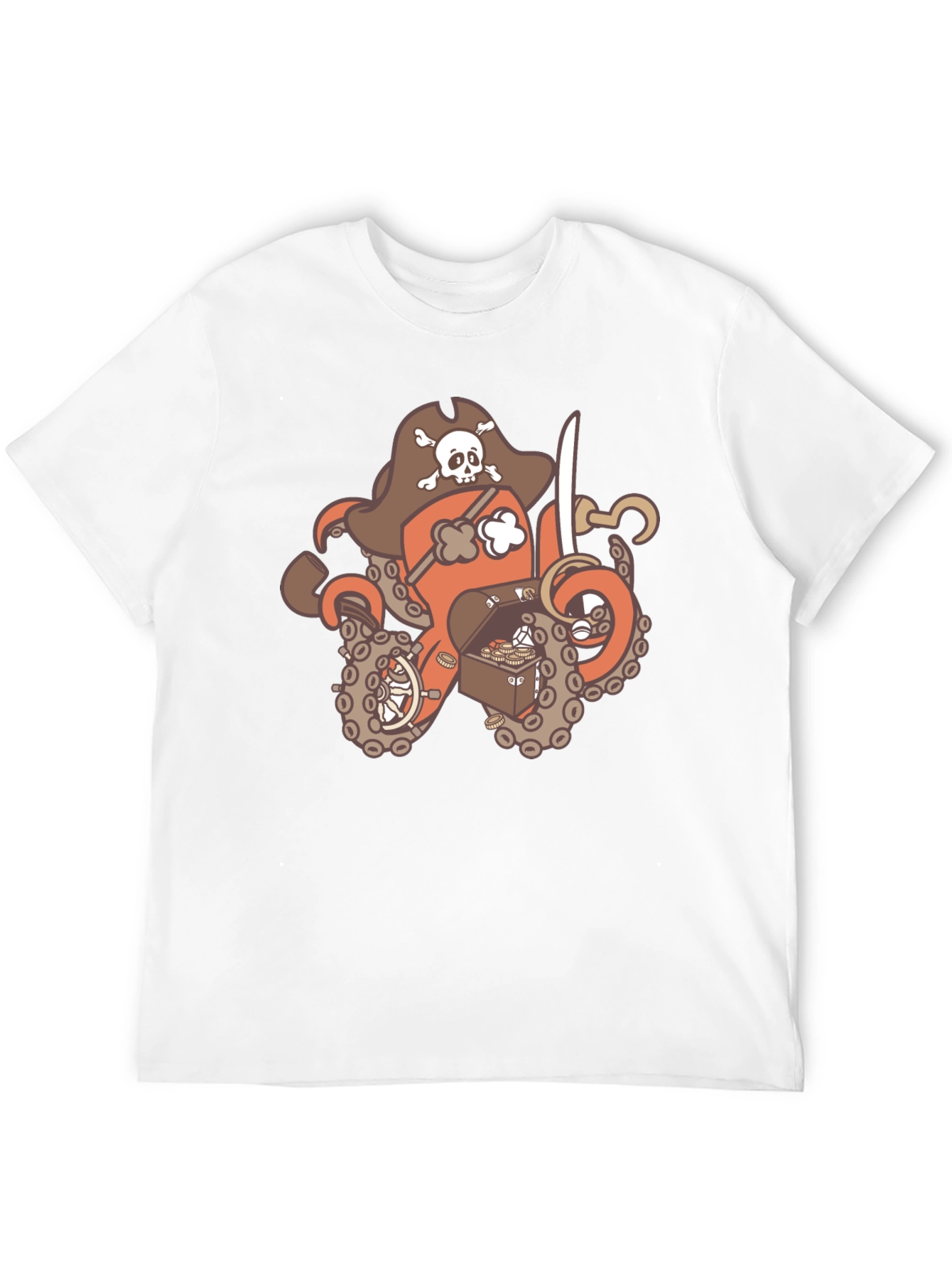 Black Pirate Octopus Graphic T-Shirt - Black view 12
