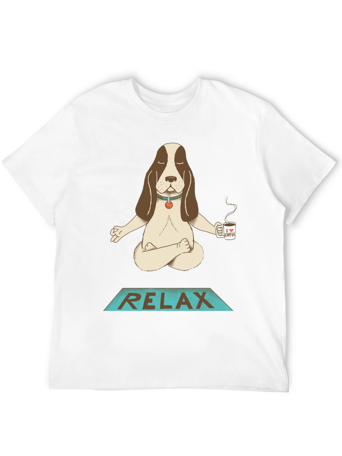 Black Relax Dog Meditation T-Shirt view 12