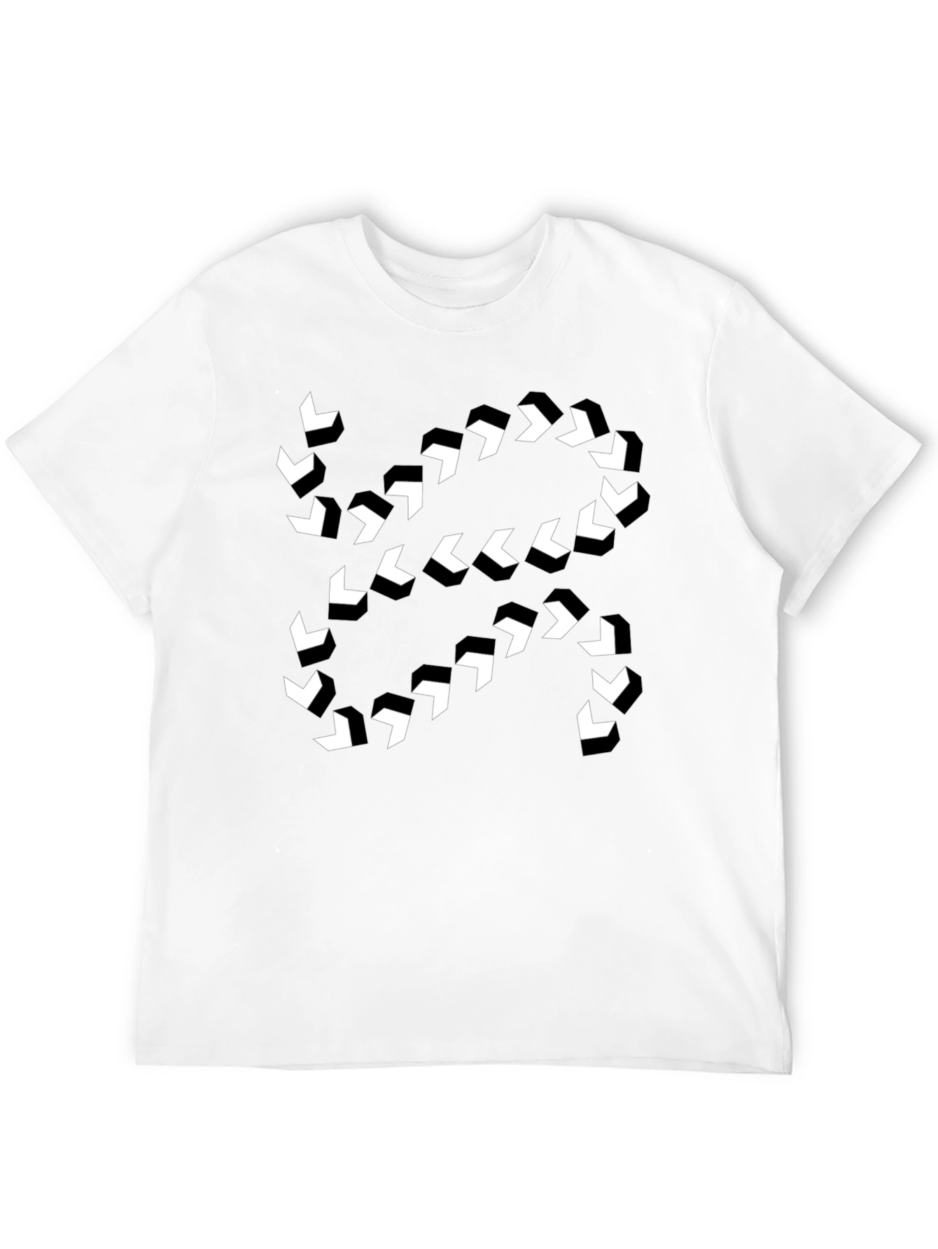 Abstract Arrow Pattern Black T-Shirt - 12