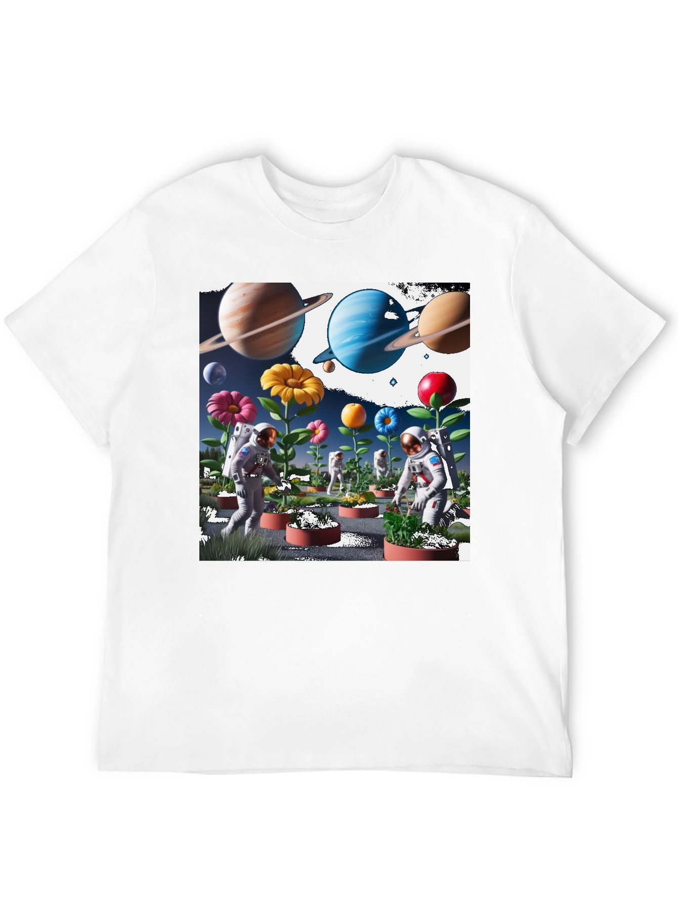 Black Astronauts Planting Flowers T-Shirt view 12
