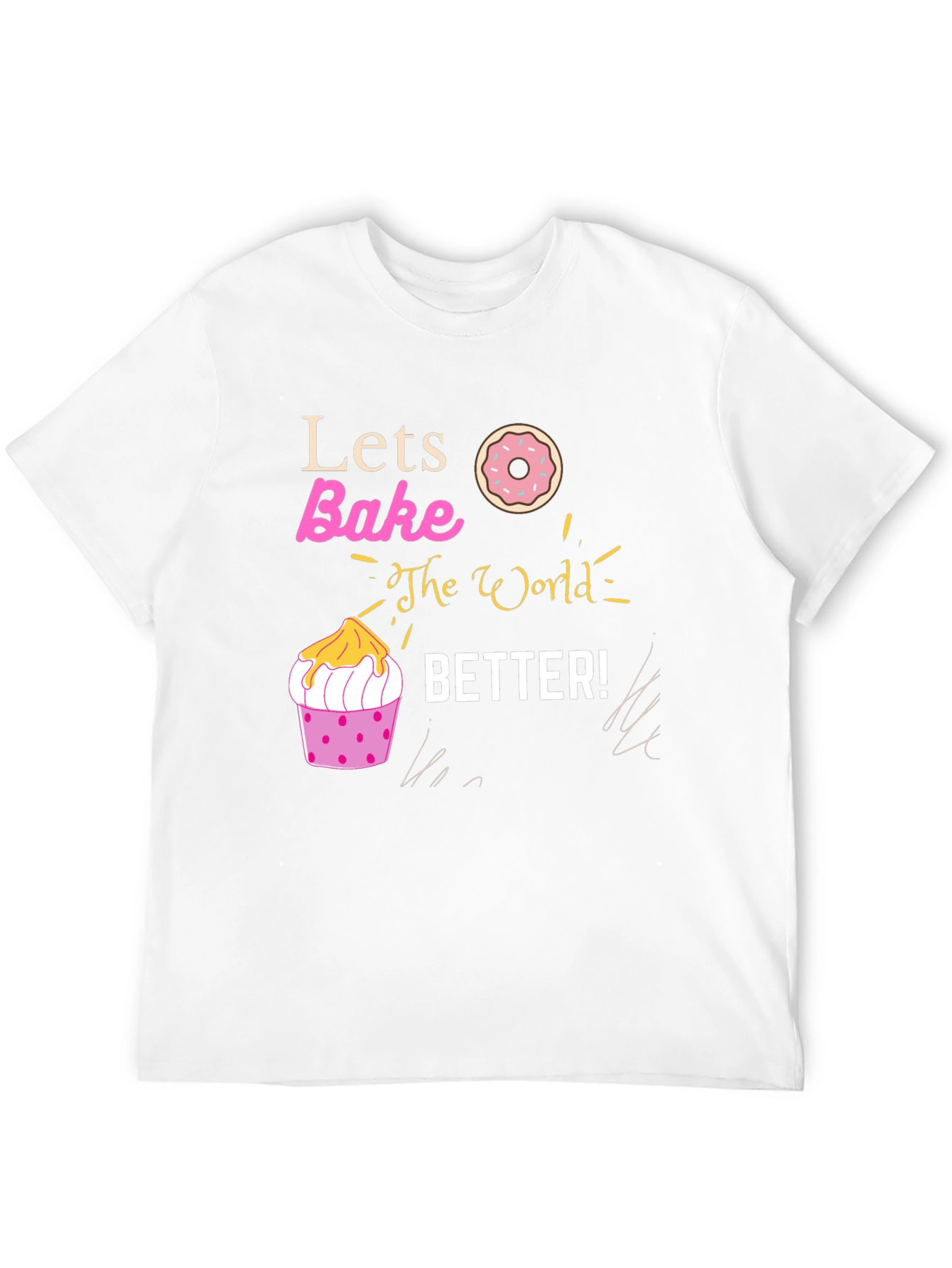 Black Lets Bake the World Better Graphic Tee view 12