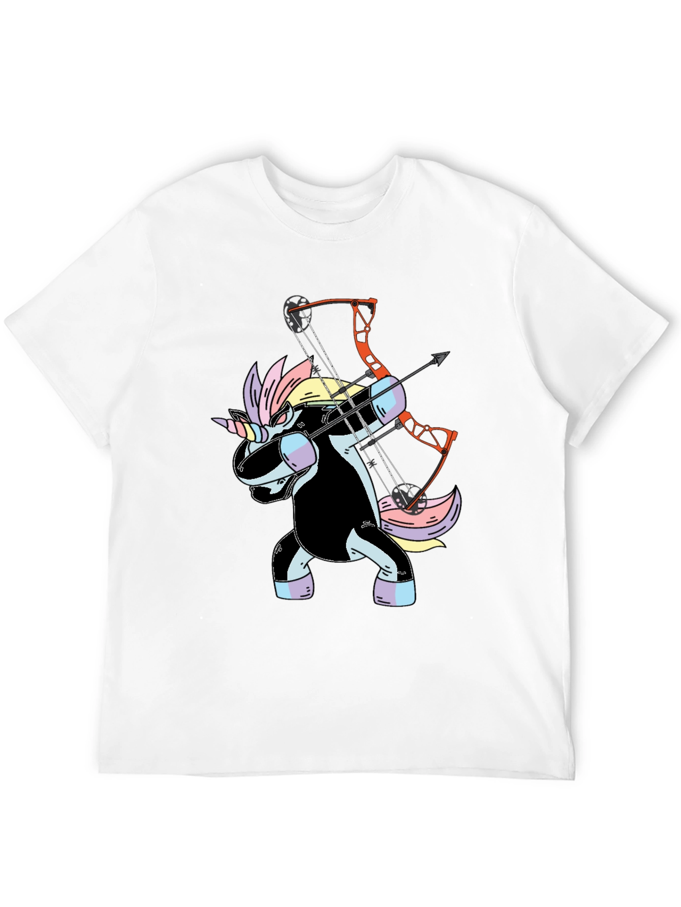 Black Unicorn Archer Graphic Tee - Black Cotton T-Shirt view 12