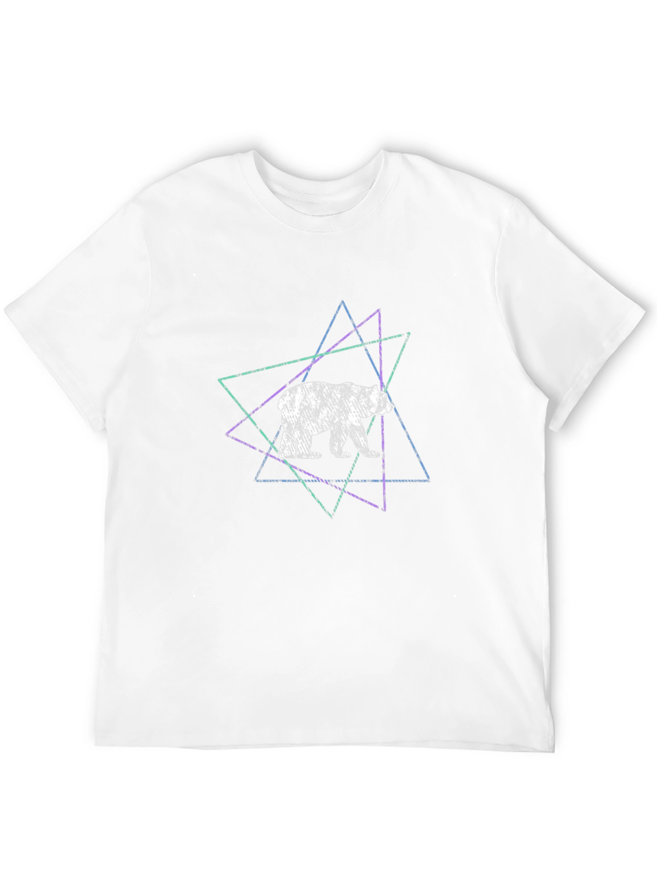 Black Geometric Bear Graphic Tee - Stylish Black T-Shirt view 12