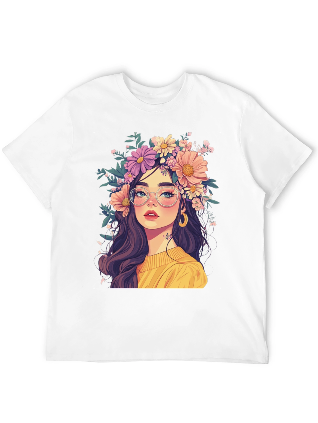 Black Floral Crown Graphic Tee - Stylish & Unique view 12