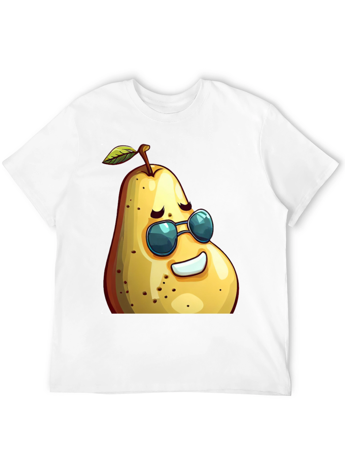 Black Cool Pear Graphic Tee - Unisex Black T-Shirt view 12