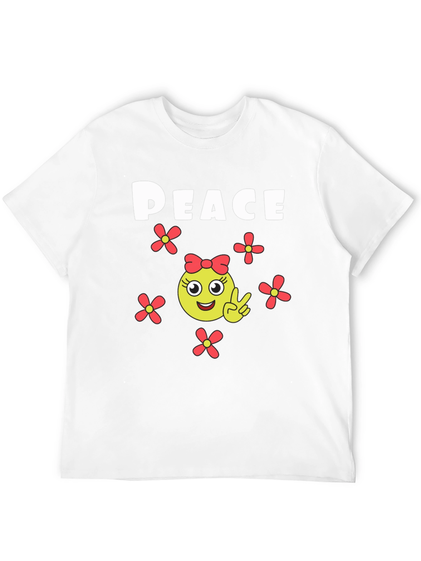 Black Peace Sign Emoji T-Shirt - Black Cotton view 12