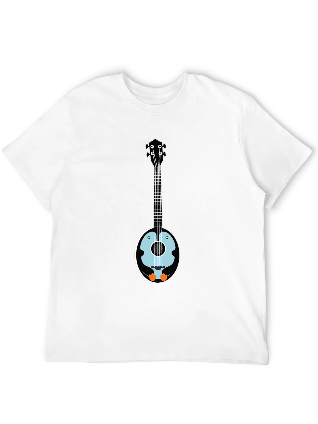 Black Penguin Banjo T-Shirt - Novelty Graphic Tee view 12