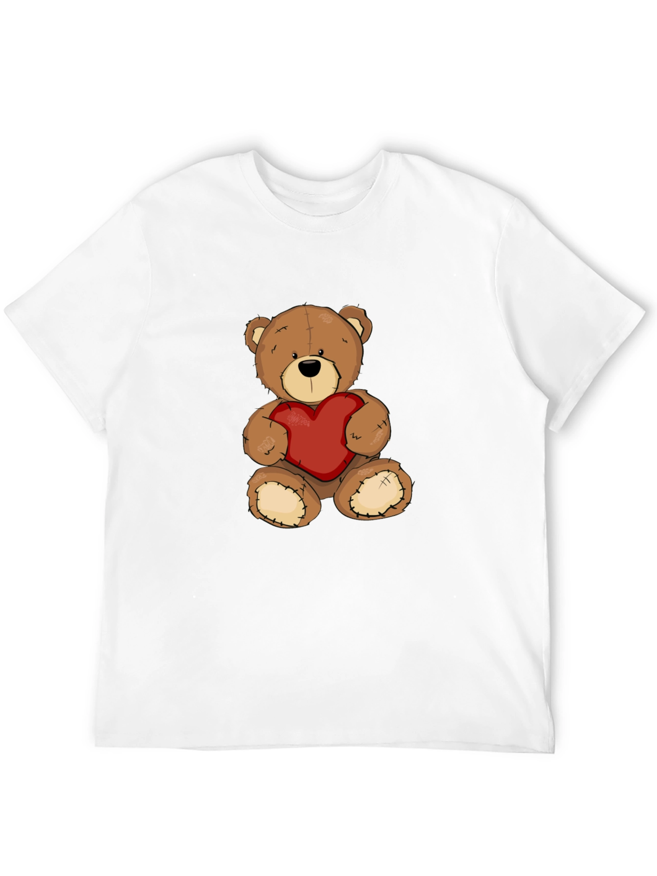 Black Teddy Bear Heart Graphic Tee - Men's Black T-Shirt view 12