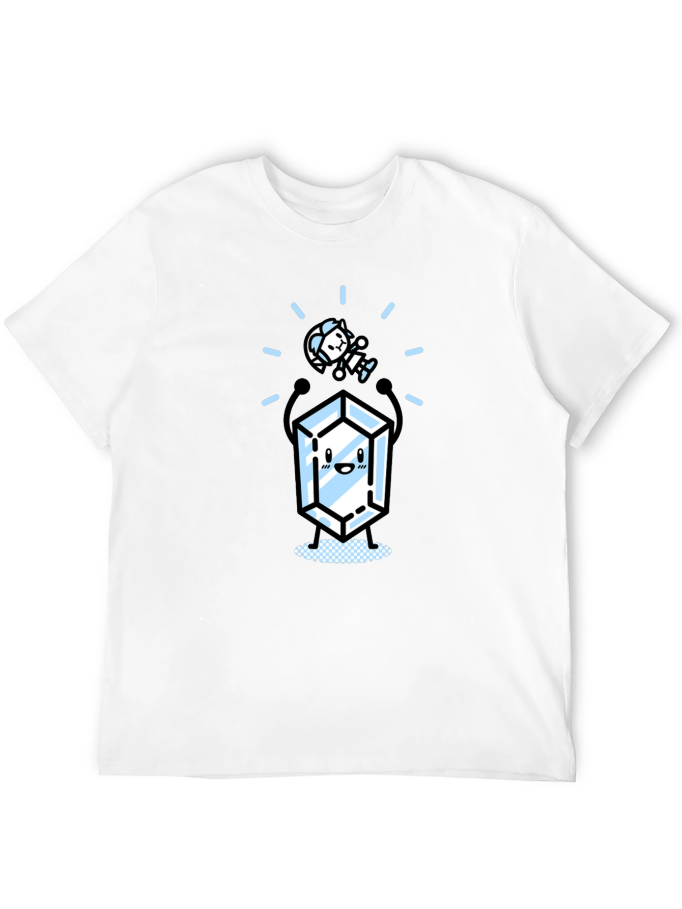 Black Cute Crystal & Astronaut Graphic Black T-Shirt view 12