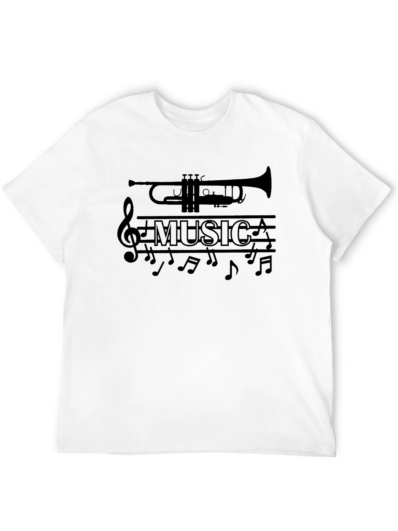 Black Music Lover Trumpet Graphic T-Shirt view 12