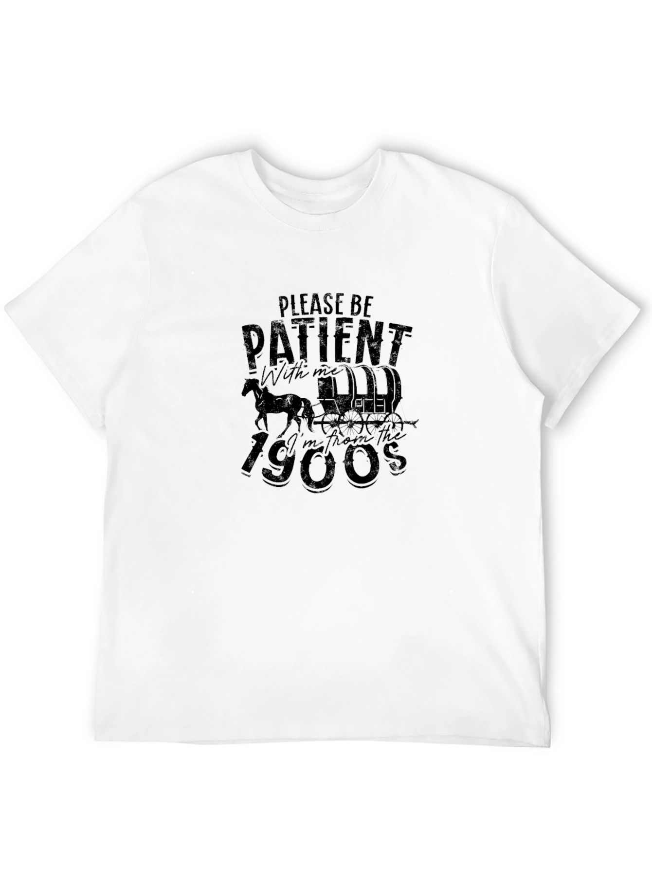 Black Funny Please Be Patient 1900s Graphic Tee view 12