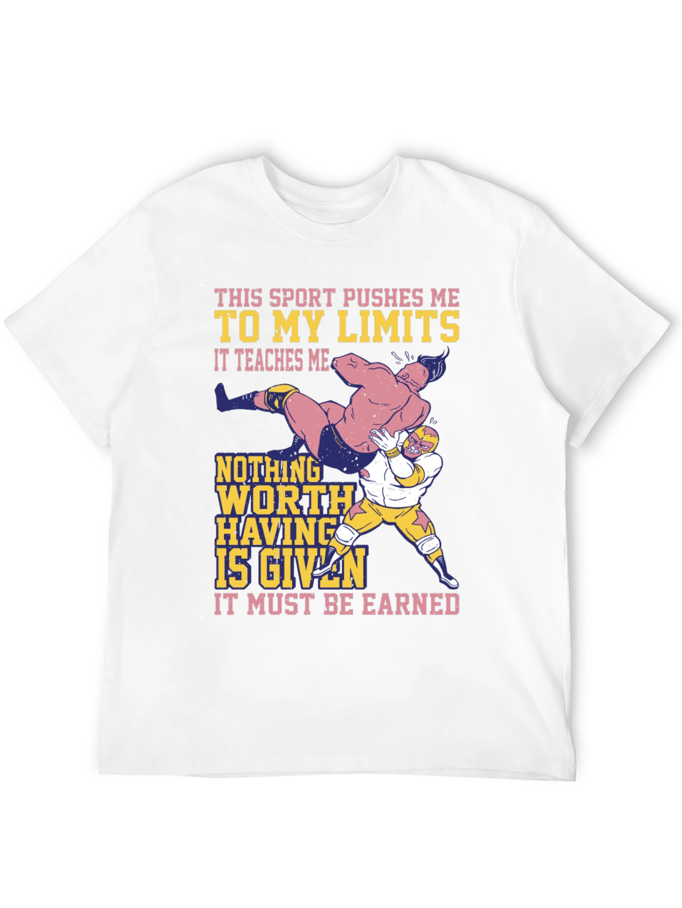 Black Wrestling Sport T-Shirt: Push Your Limits! view 12