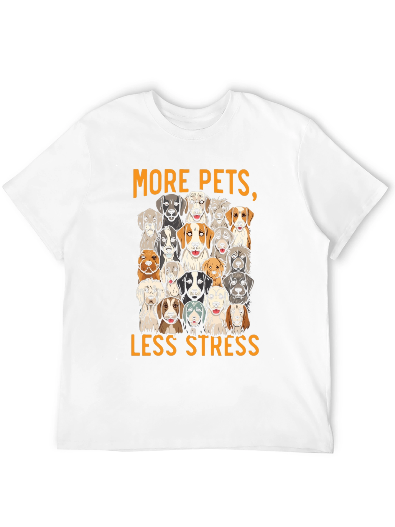 Black More Pets Less Stress Dog T-Shirt view 12