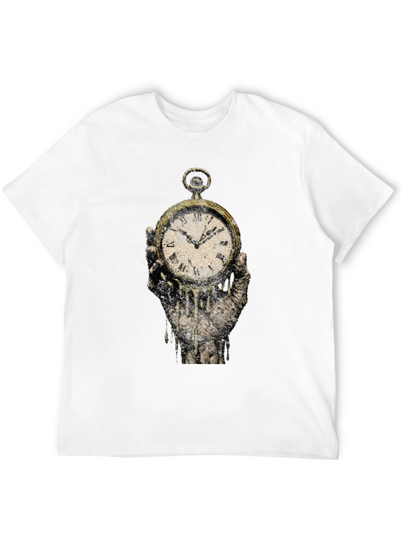 Black Melting Clock Graphic Tee - Time is Fleeting view 12