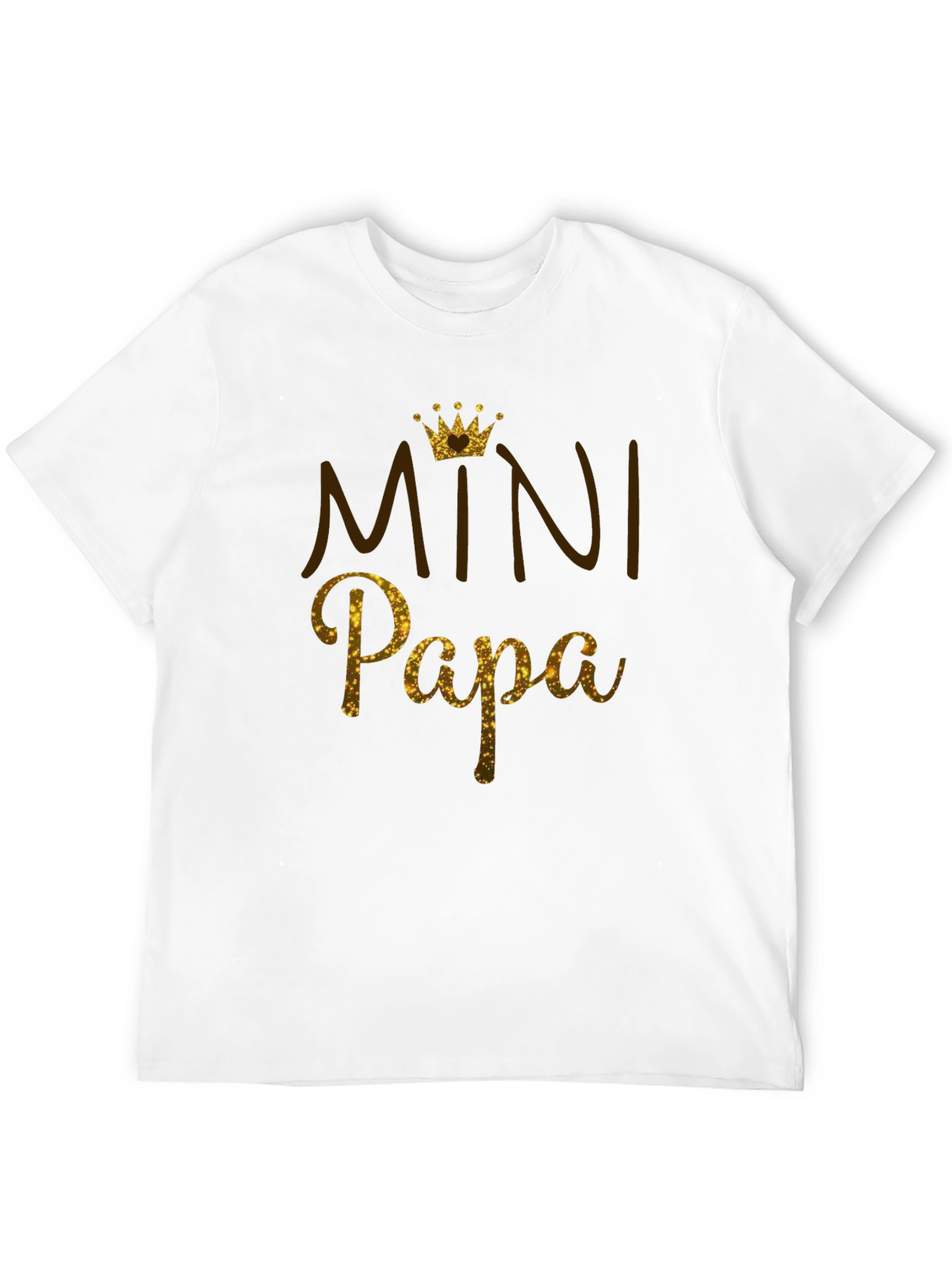 Black Mini Papa T-Shirt - Gold Glitter view 12