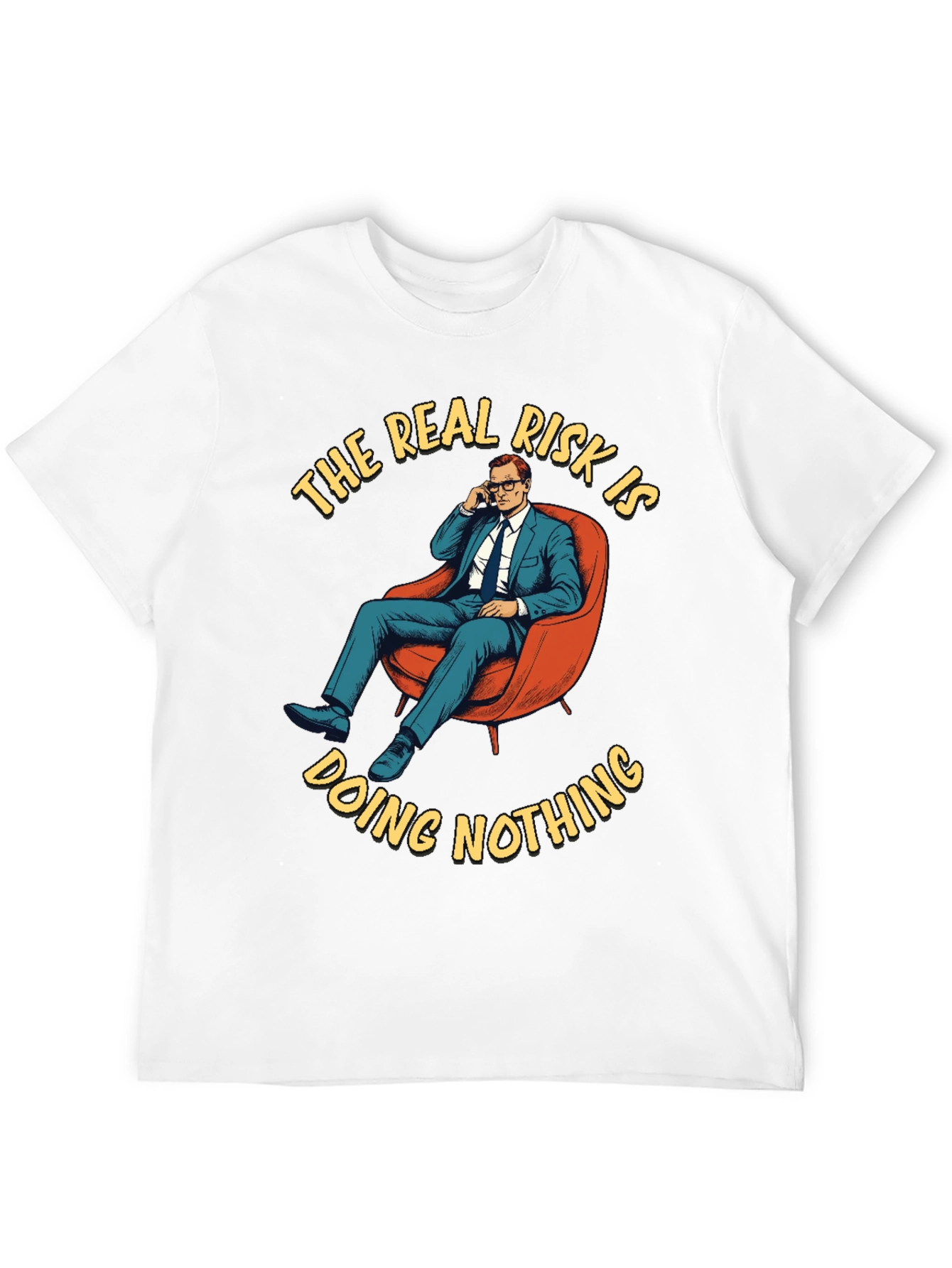 Black The Real Risk T-Shirt - Doing Nothing Graphic Tee view 12