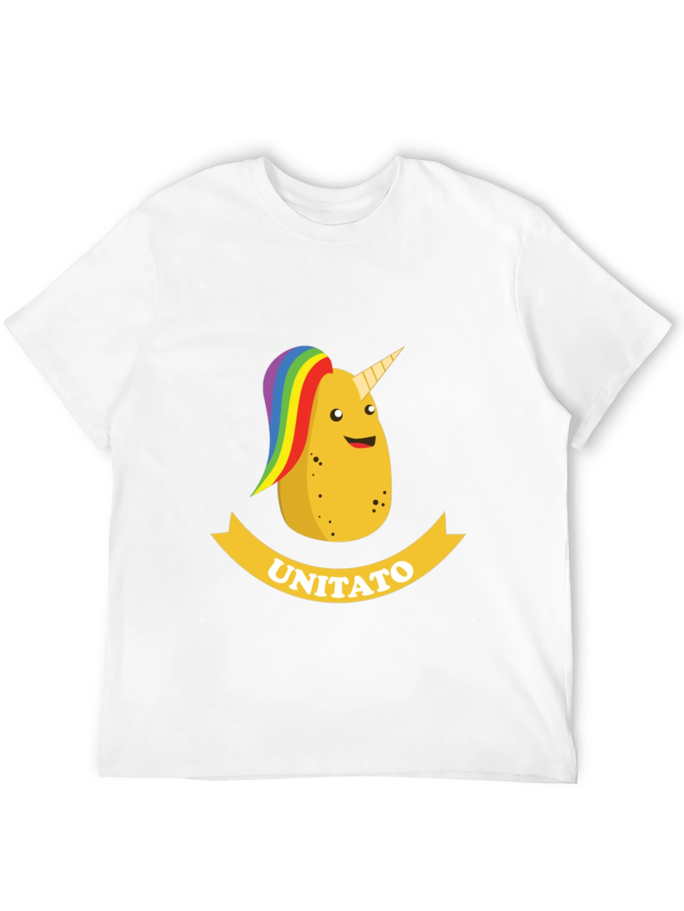 Black Unitato Potato Unicorn Black T-Shirt view 12
