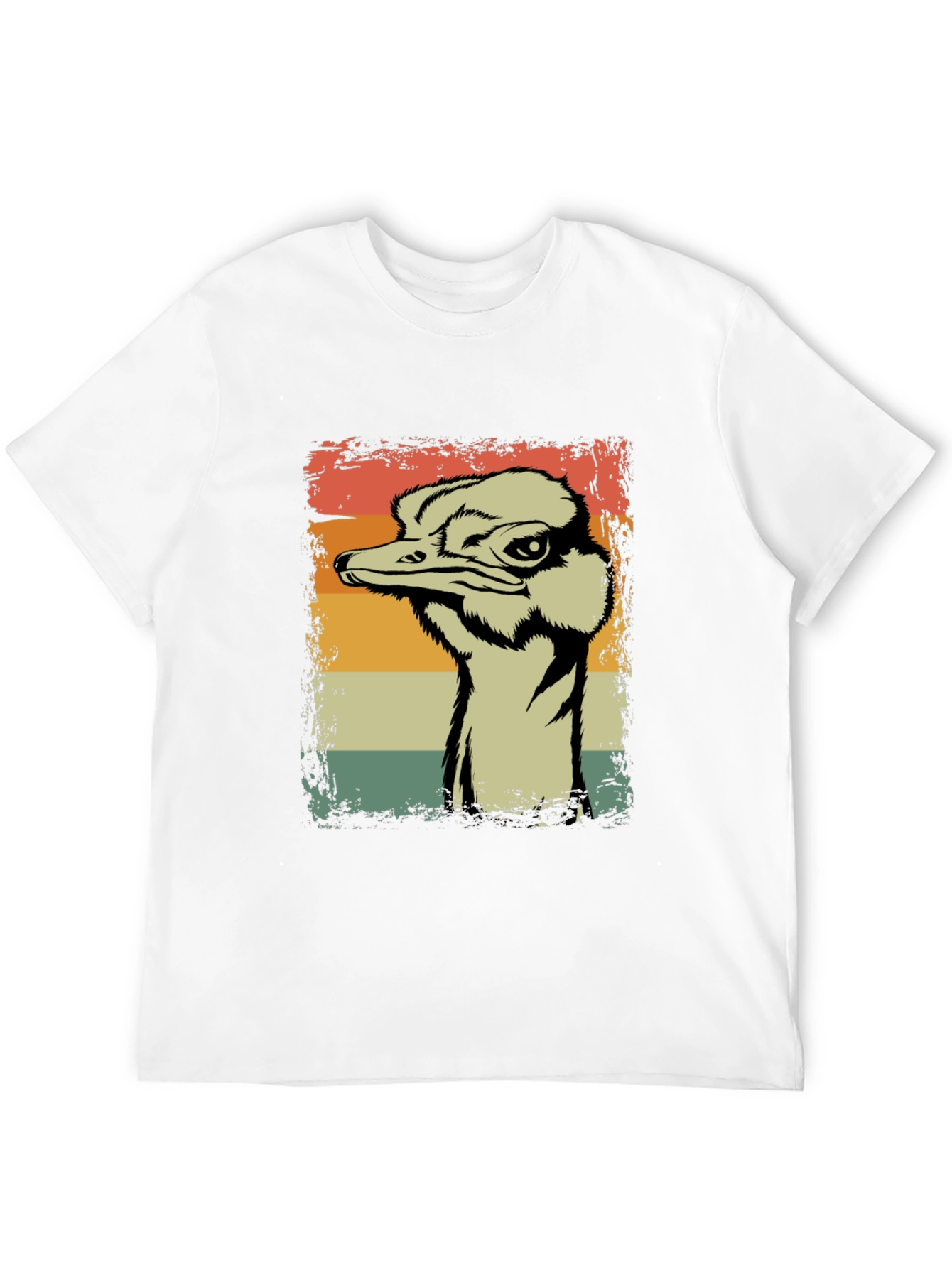 Black Retro Ostrich T-Shirt - Vintage Style view 12