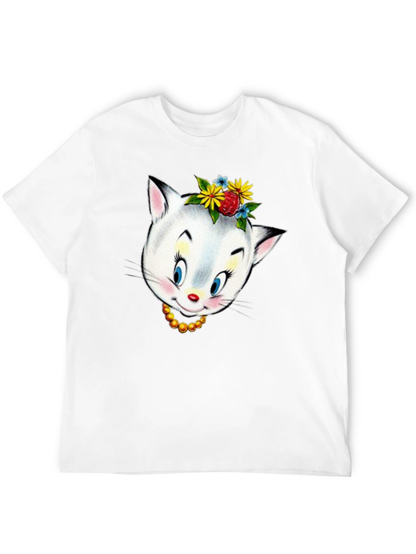 Black Vintage Cat Graphic T-Shirt - Novelty Animal Tee view 12