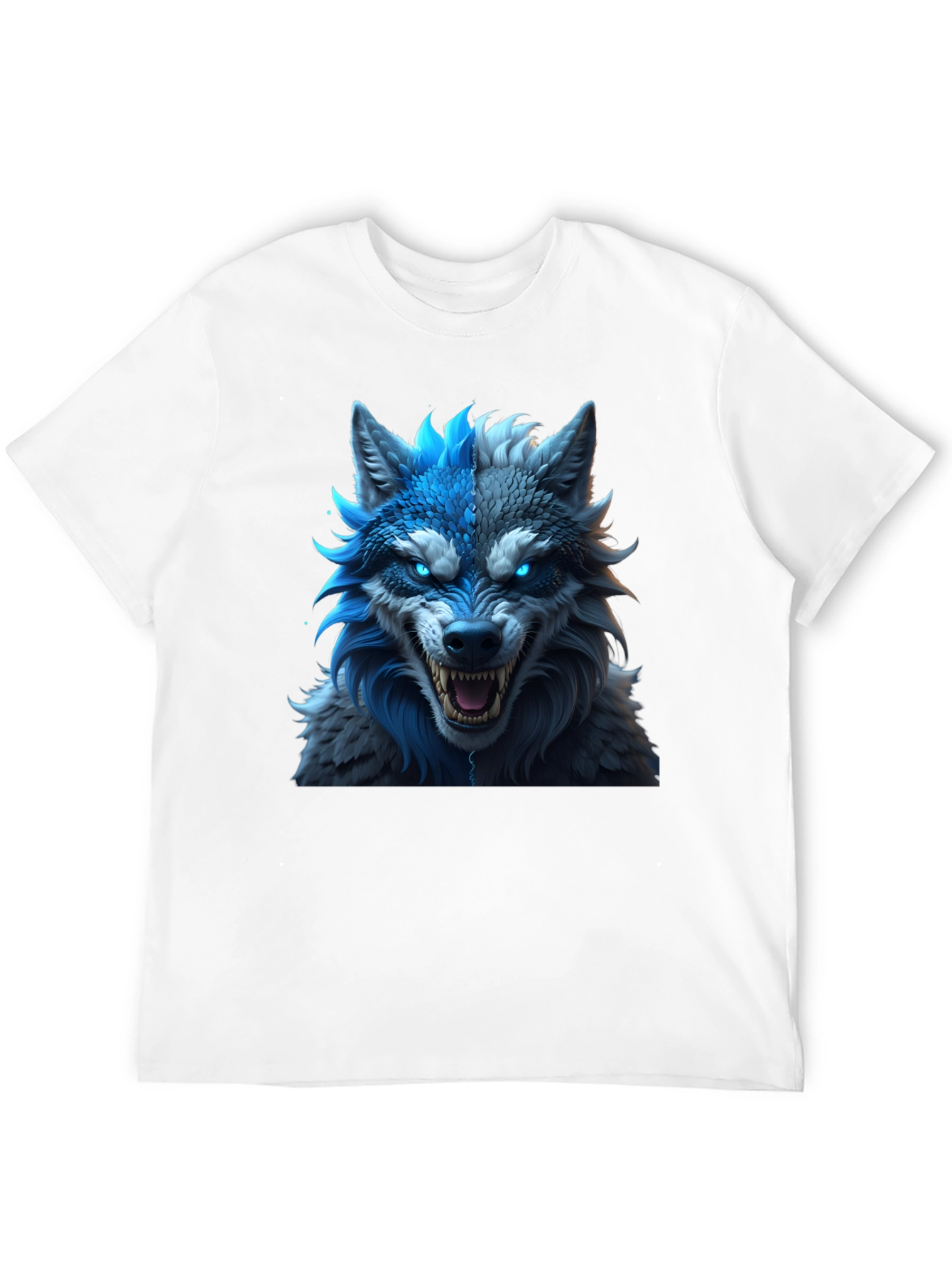 Black Fierce Wolf Graphic Tee - Blue Rage view 12