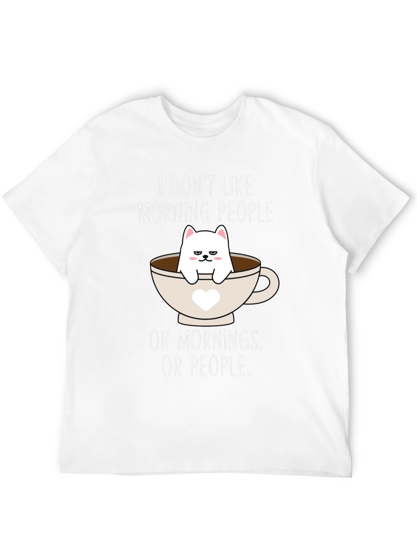 Black Grumpy Cat Coffee T-Shirt - I Don't Like Mornings view 12