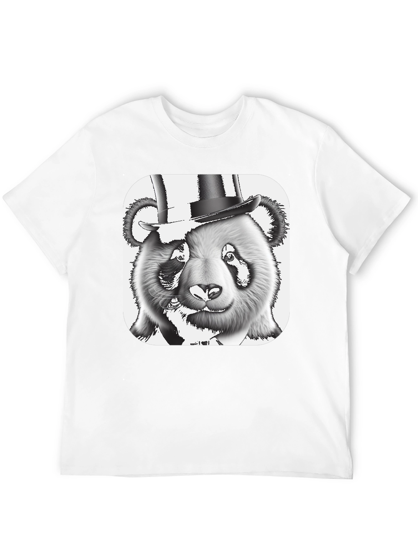 Black Panda Bear Top Hat T-Shirt - Stylish Graphic Tee view 12