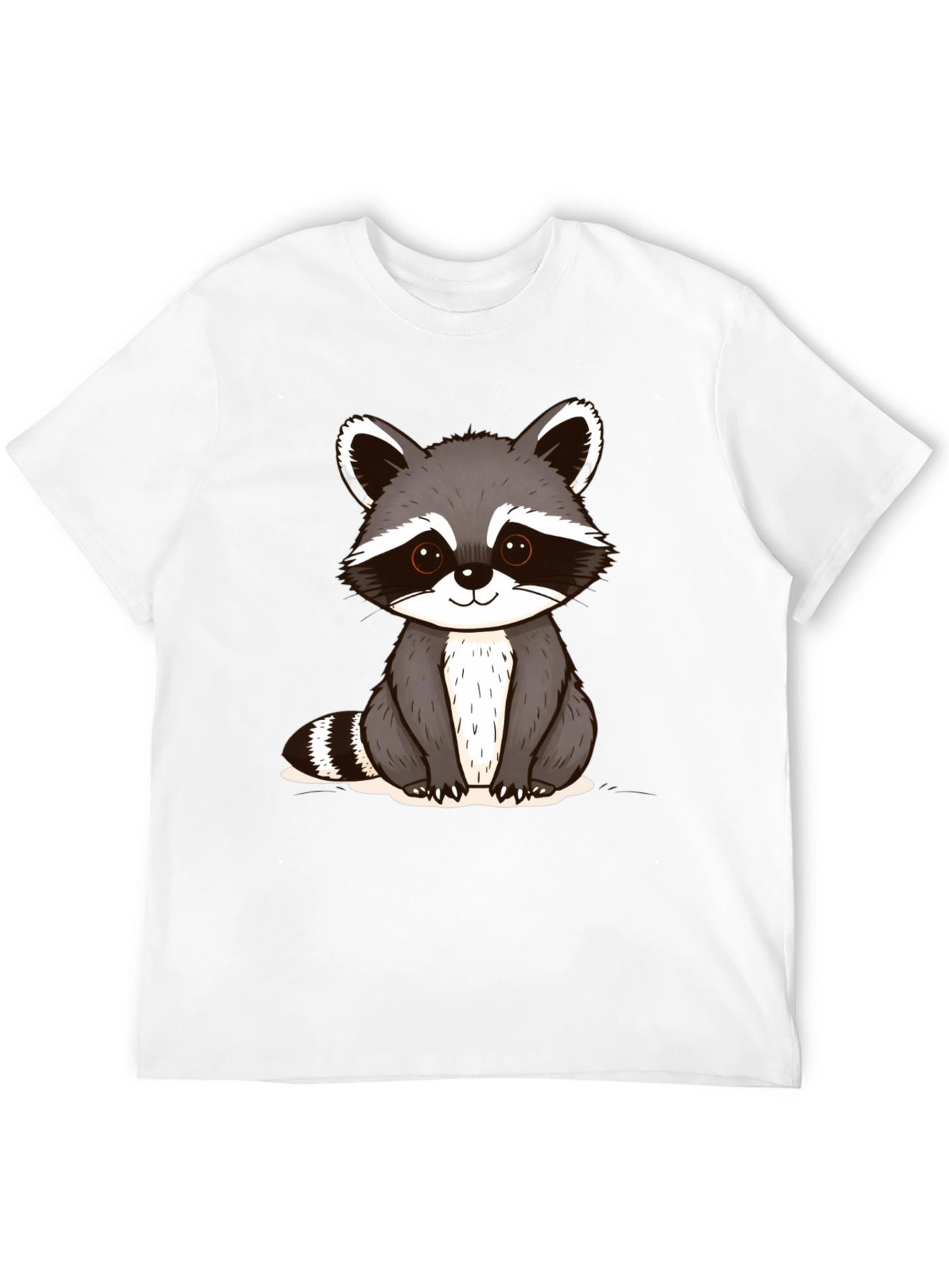 Black Cute Raccoon Graphic T-Shirt - Unisex Casual Tee view 12