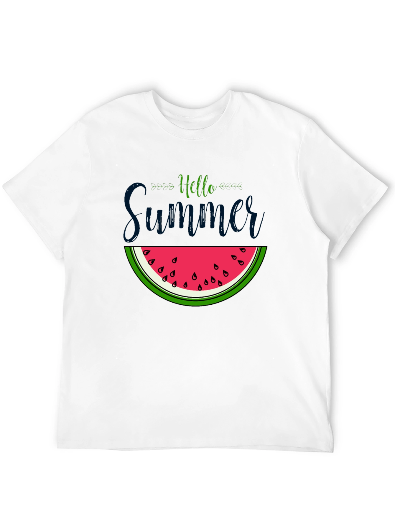 Black Hello Summer Watermelon Graphic Tee view 12