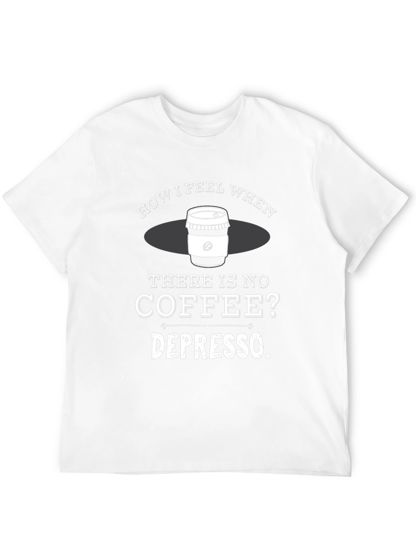 Black Funny Coffee Depresso T-Shirt view 12