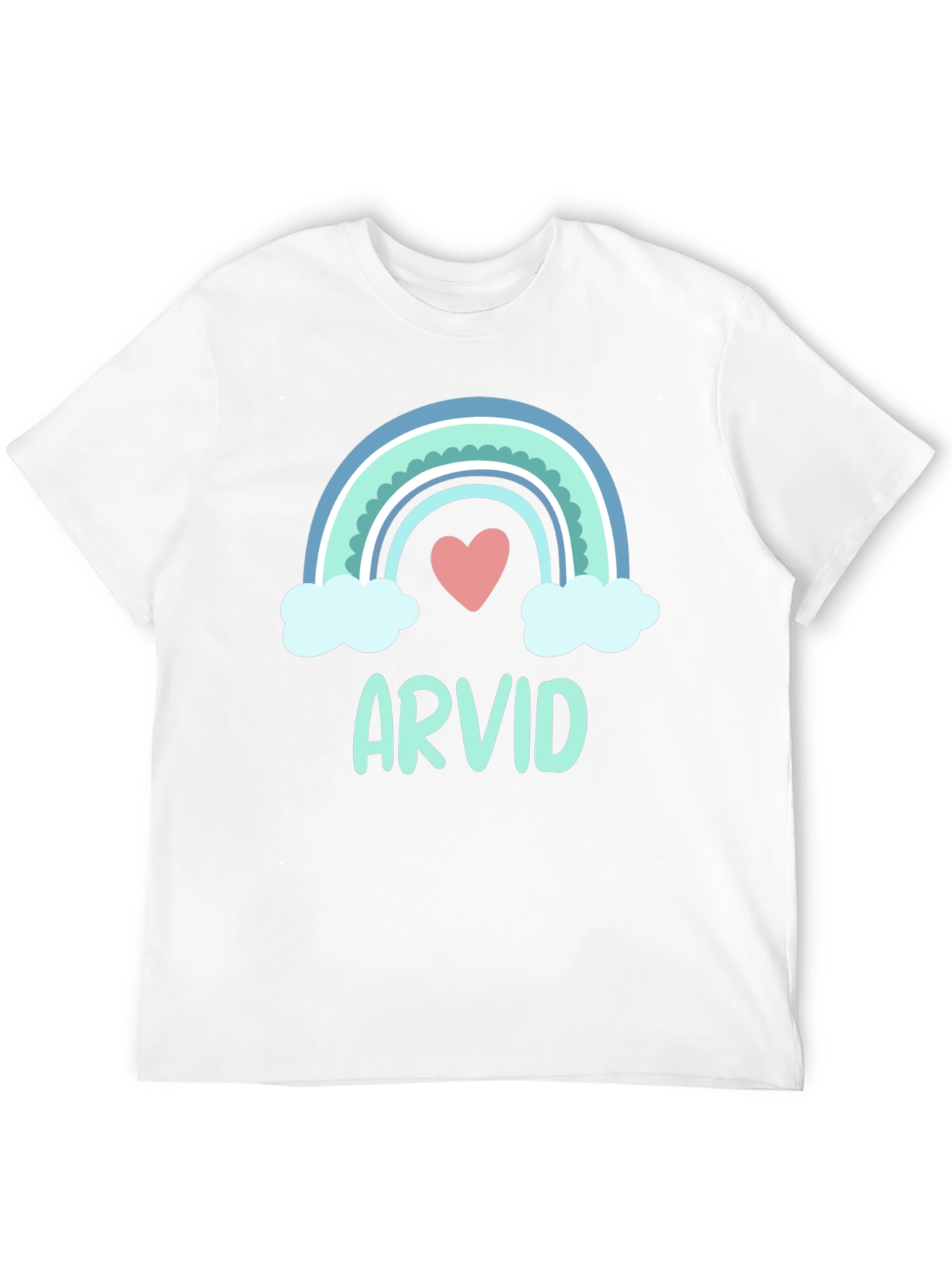 Black Arvid Rainbow Heart Graphic Black T-Shirt view 12