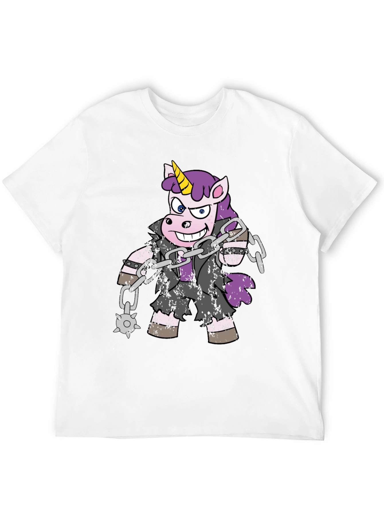 Black Unicorn Biker T-Shirt - Black Cotton Tee view 12