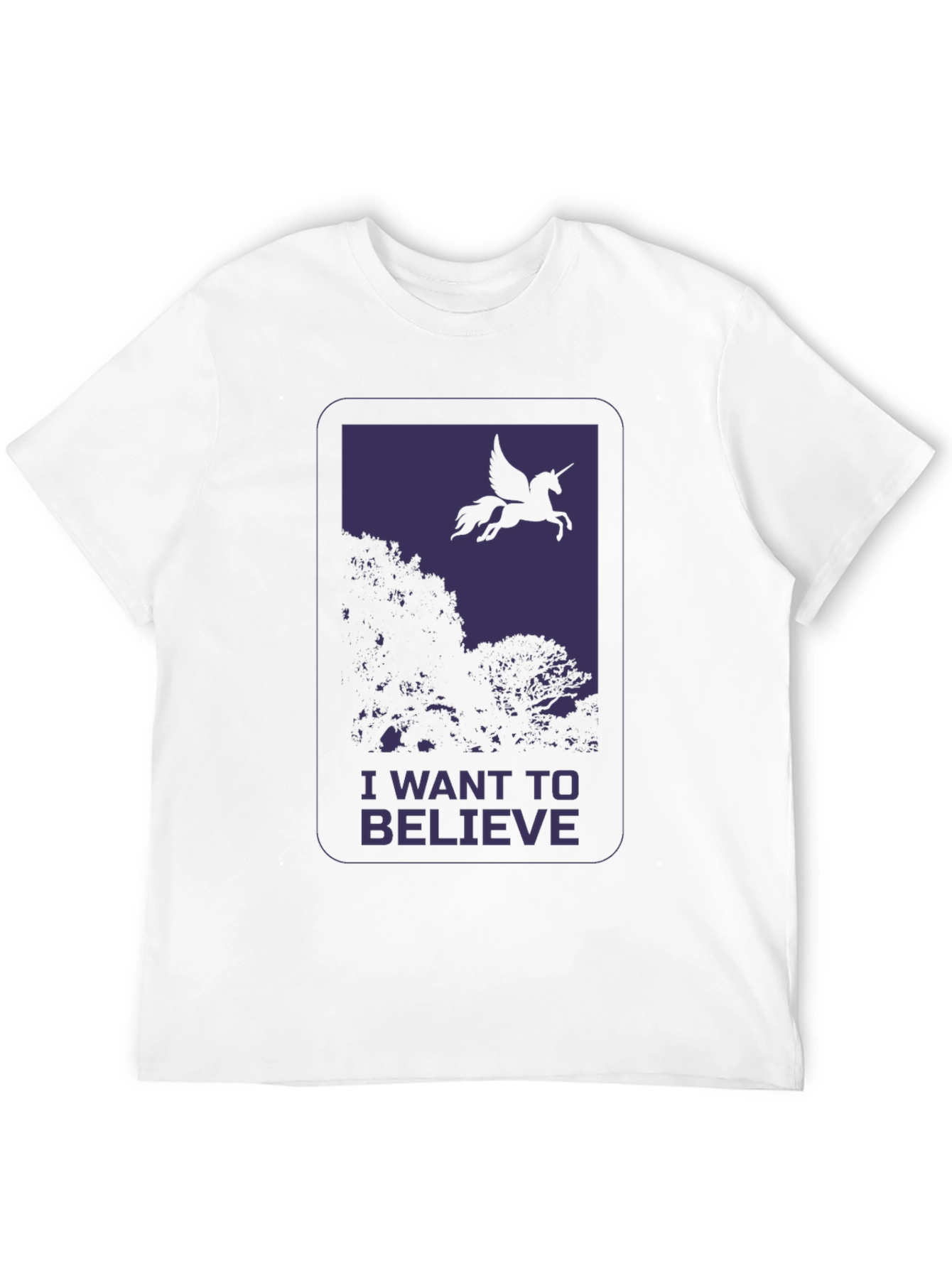 Black I Want to Believe Pegasus Graphic T-Shirt view 12