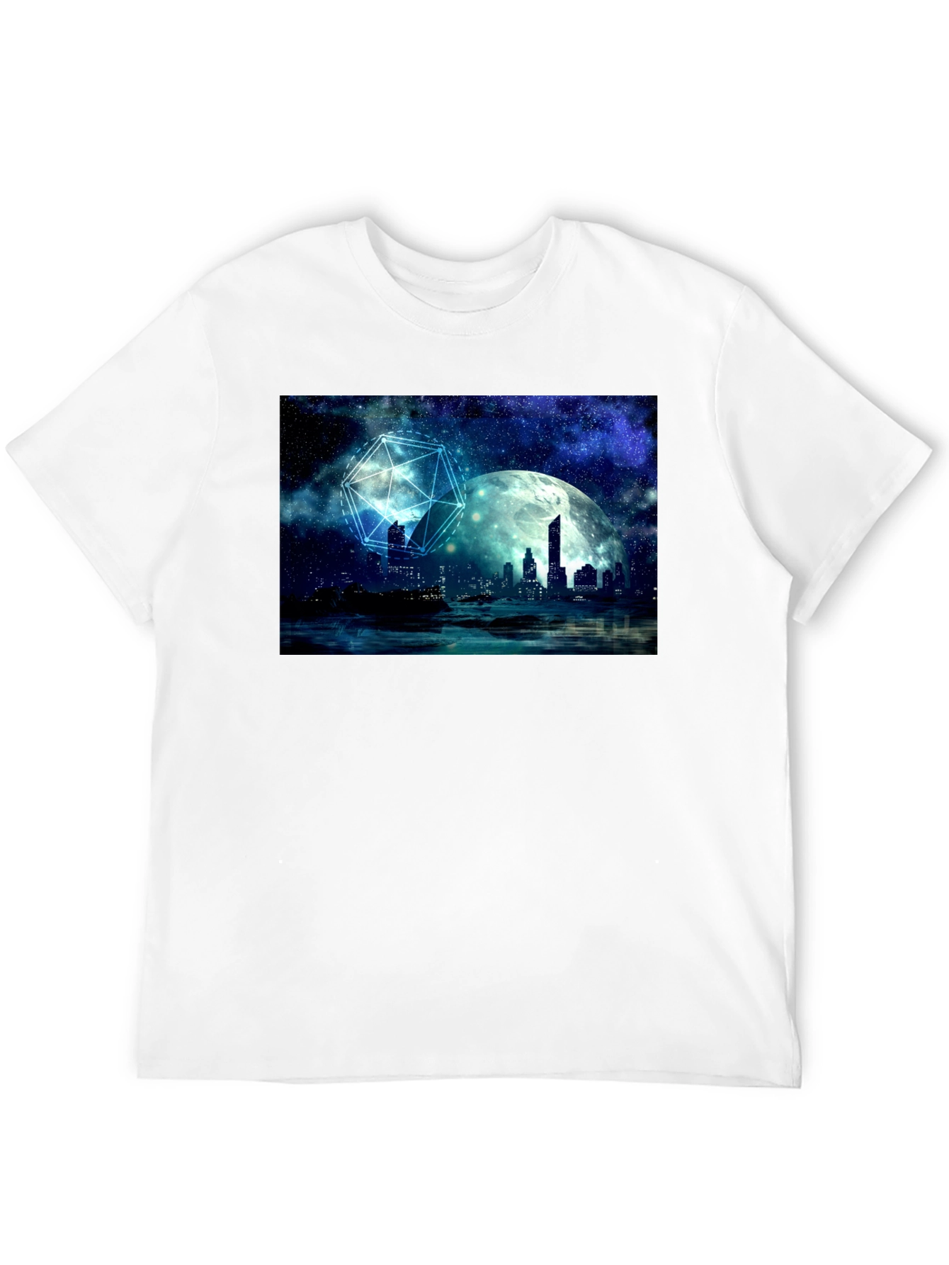 Black Celestial Cityscape Graphic Tee view 12