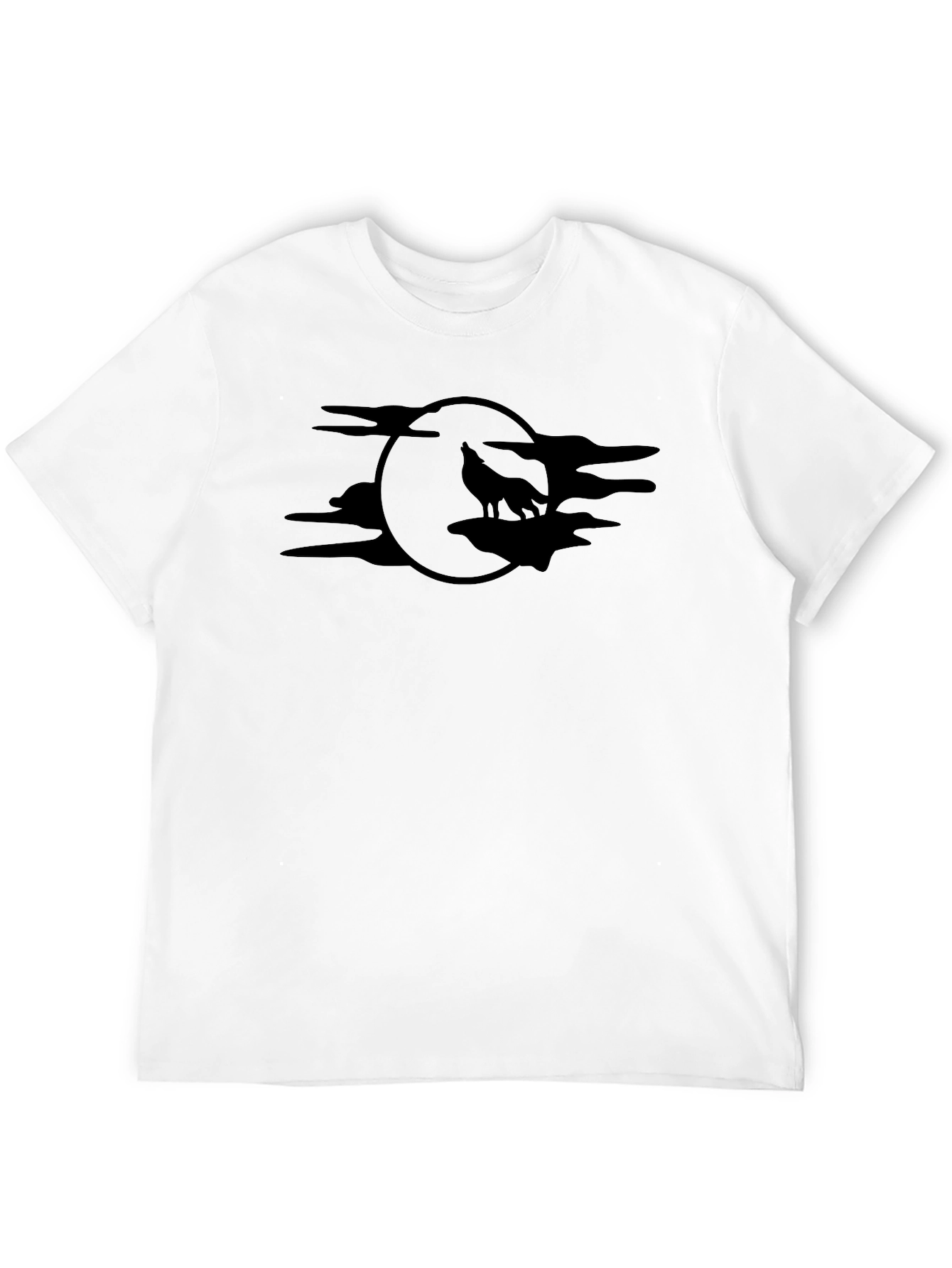 Black Men's Black Wolf Moon Graphic Tee view 12