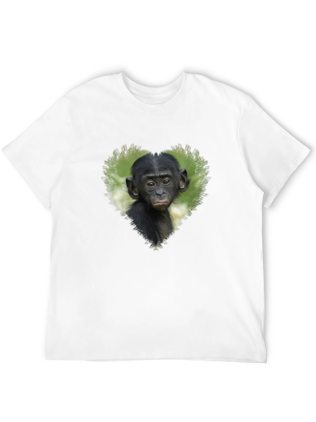 Black Bonobo Heart T-Shirt - Black Cotton Tee view 12