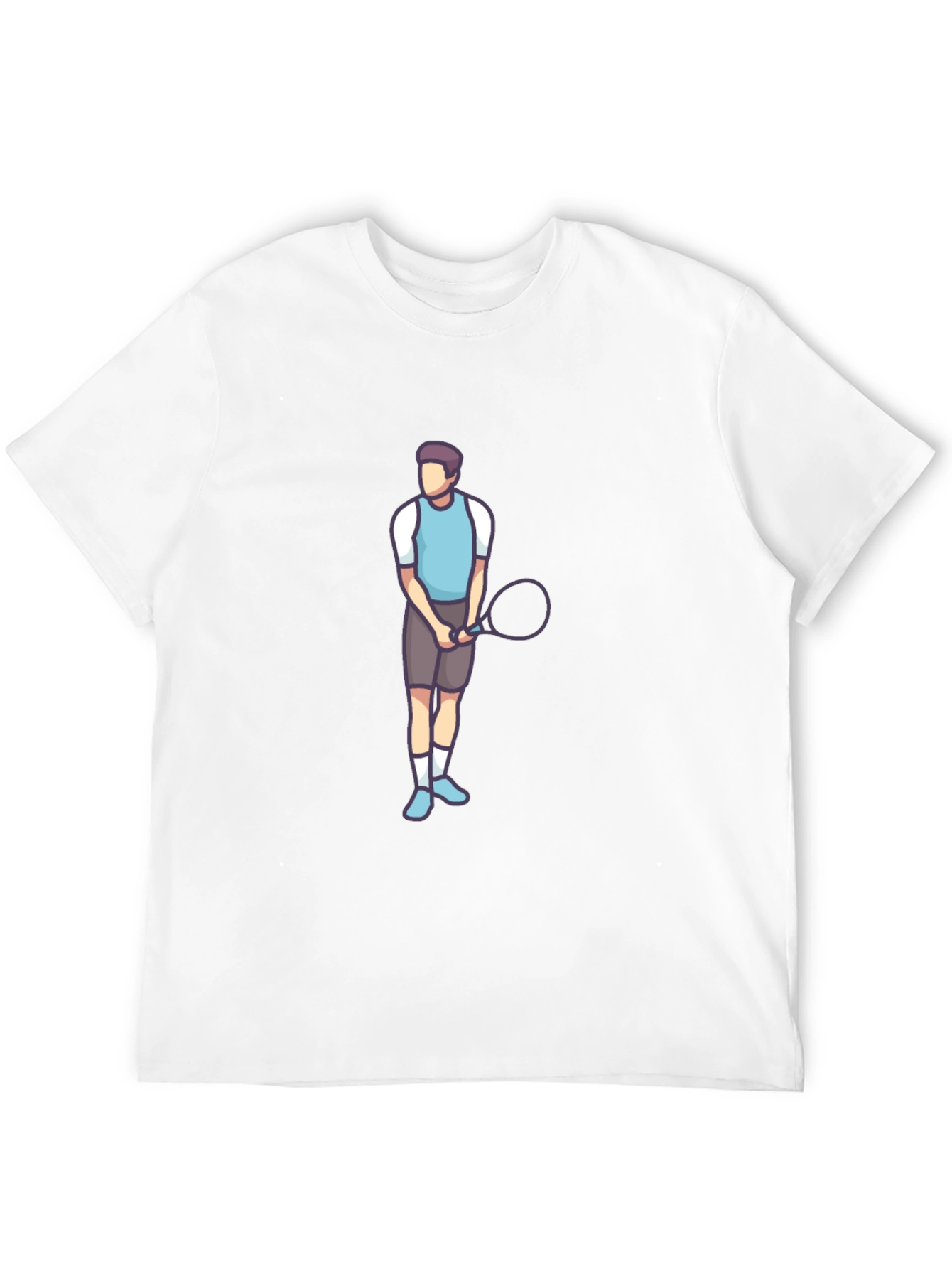 Black Tennis Player Graphic Tee - Black Cotton Blend view 12