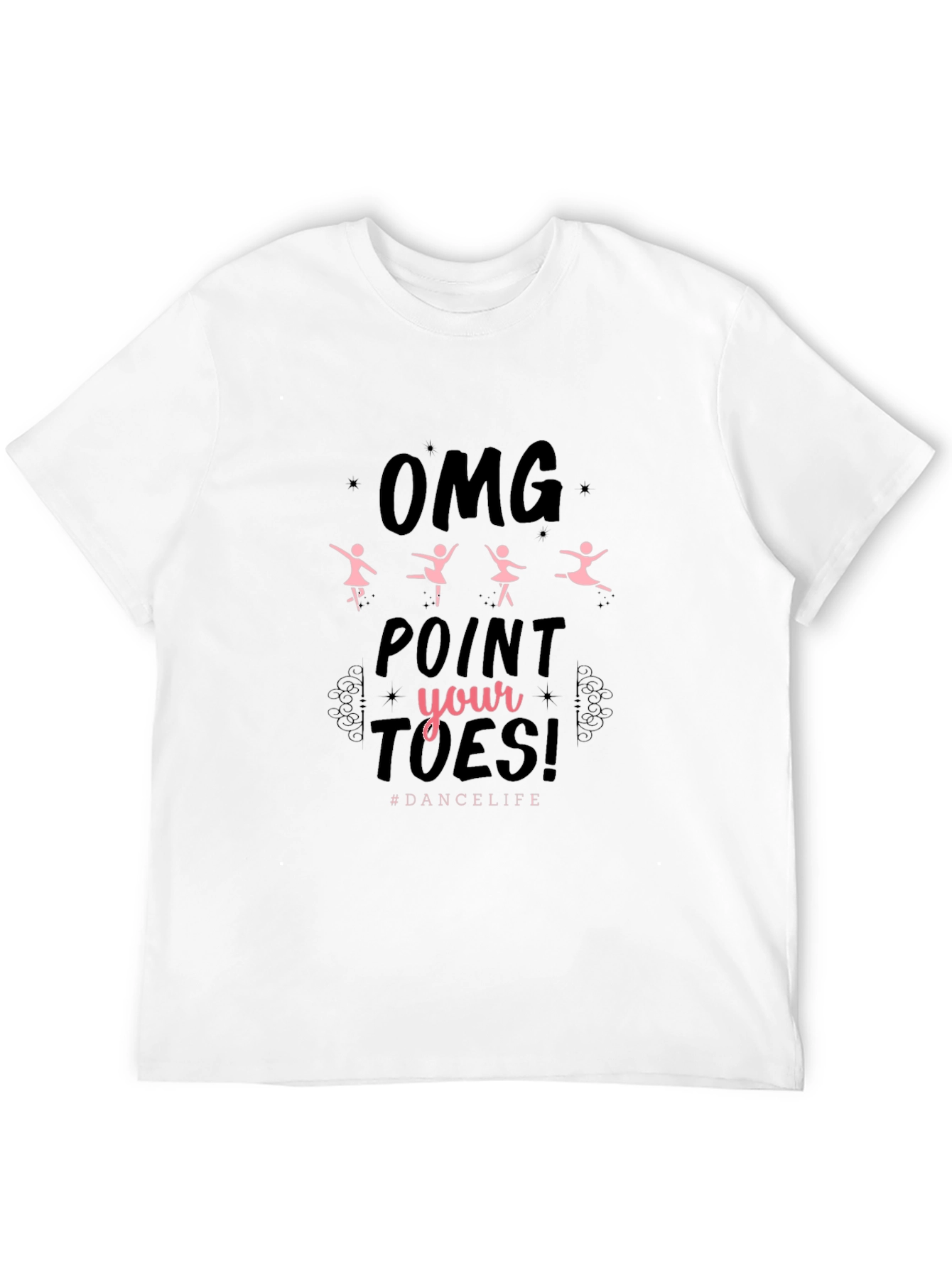 Black Dance Life T-Shirt - OMG Point Your Toes! Black view 12