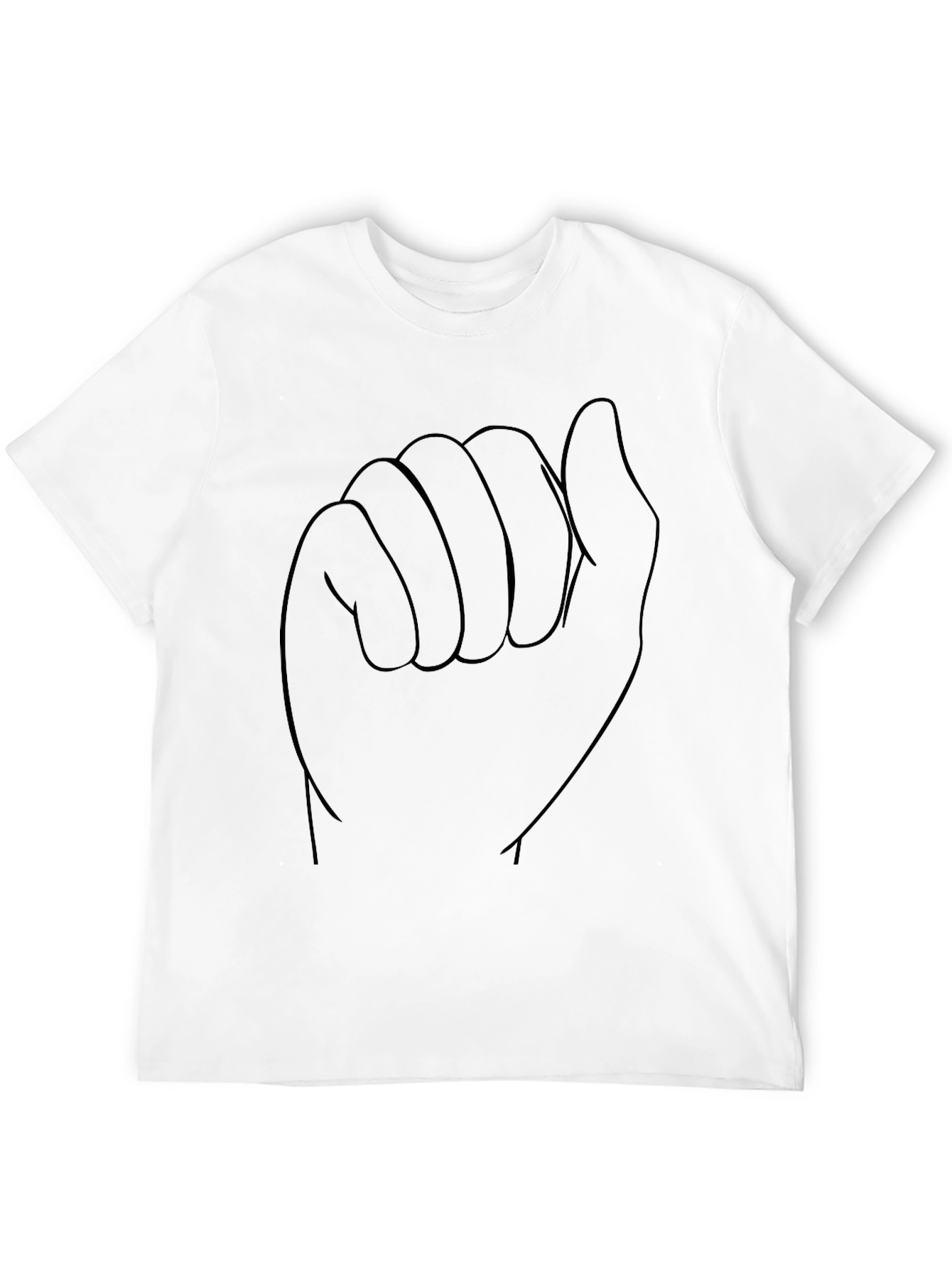 Black Black T-Shirt with Fist Outline view 12